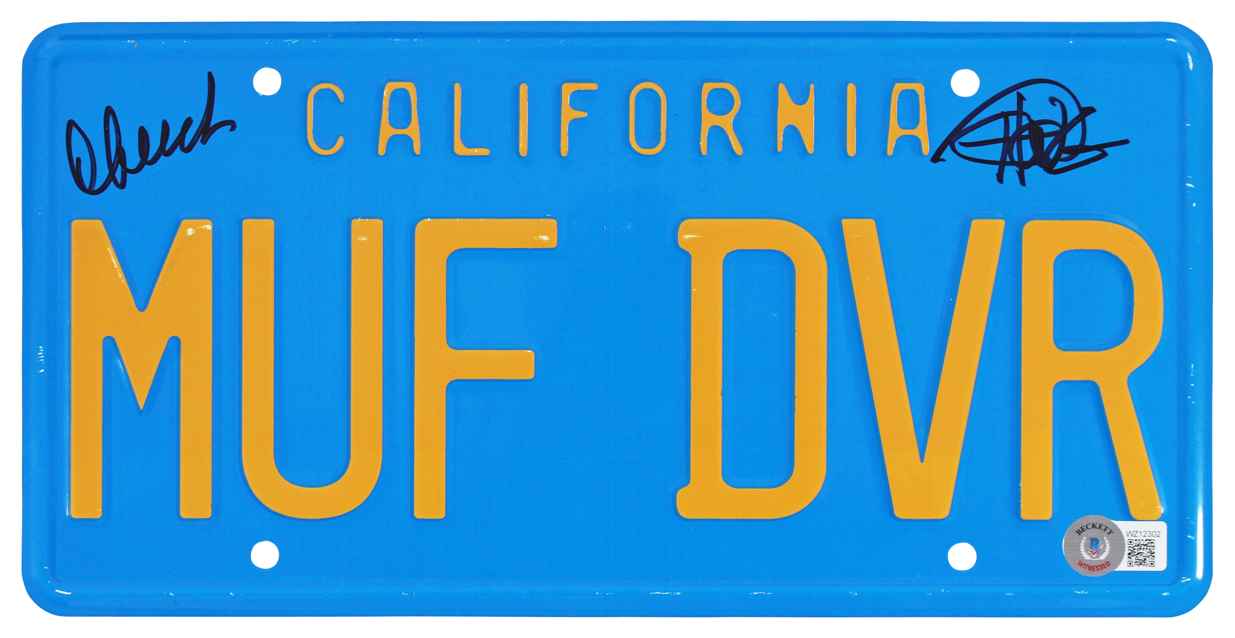 Cheech Marin & Tommy Chong Up in Smoke Signed MUF DVR License Plate BAS Witness