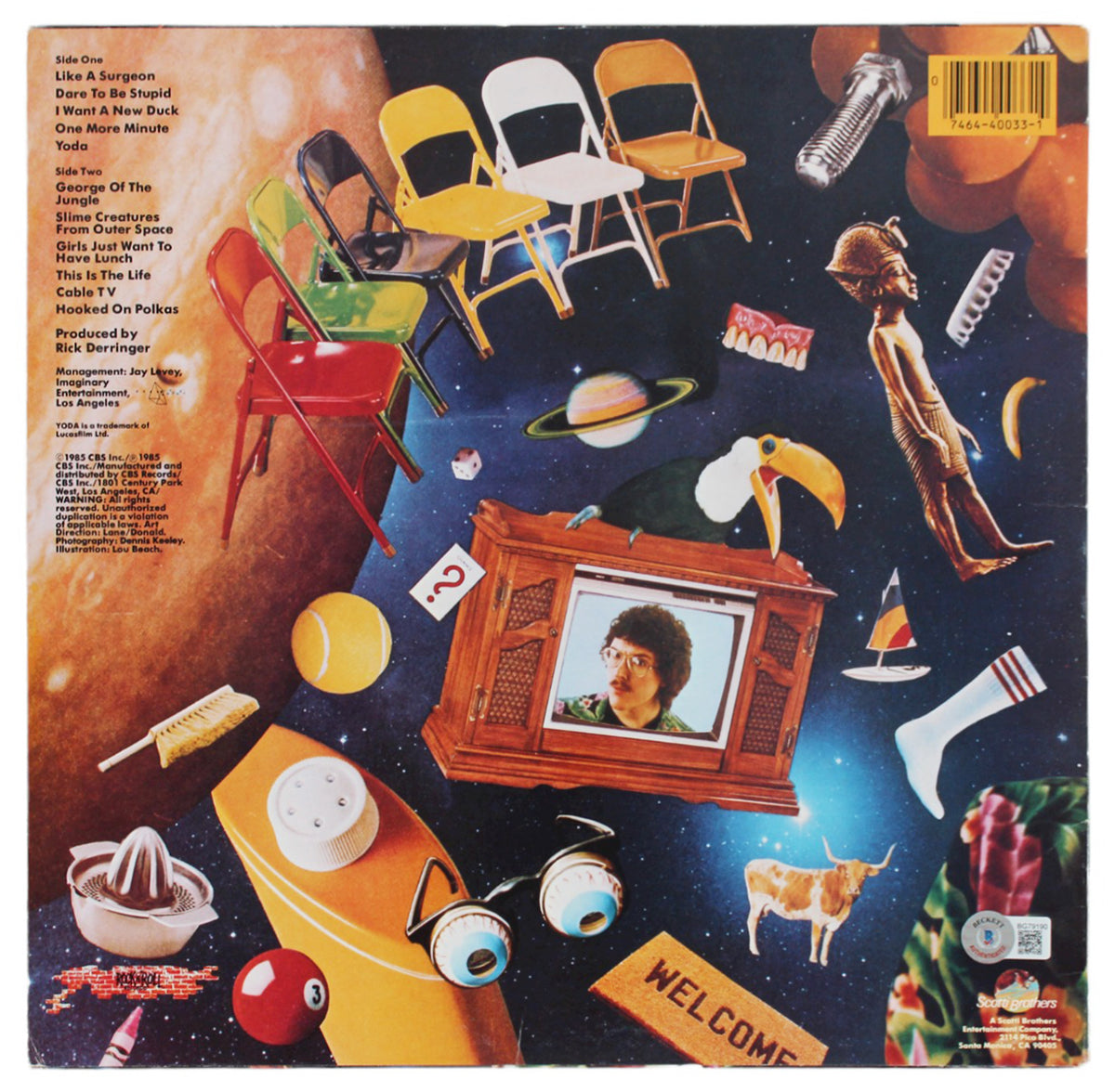 Weird Al Yankovic "Weird Al" Signed Dare To Be Stupid Album Cover BAS #BG79190