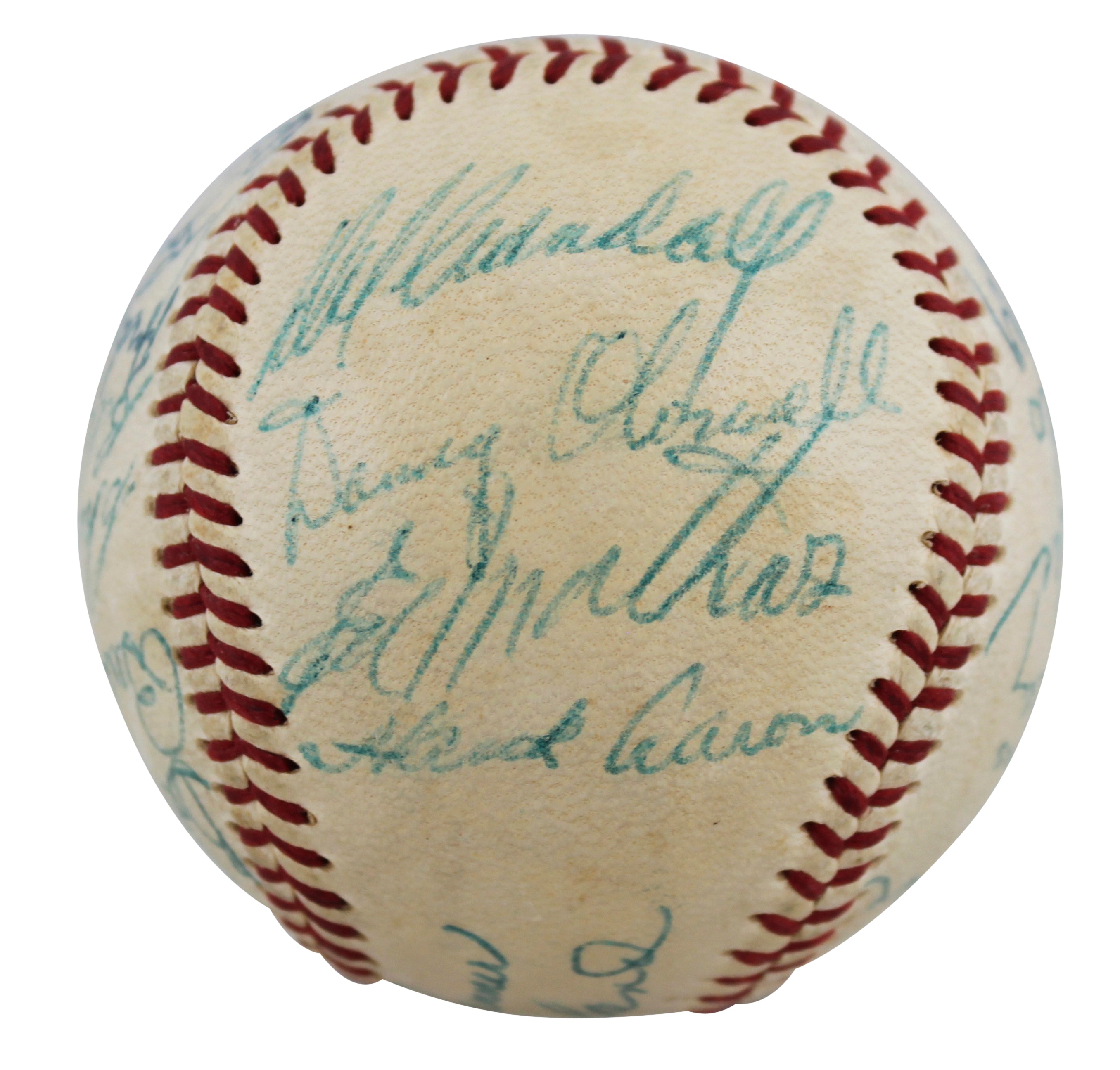 1957 Braves (24) Aaron, Mathews +22 Signed Giles Onl Baseball JSA #BB74845