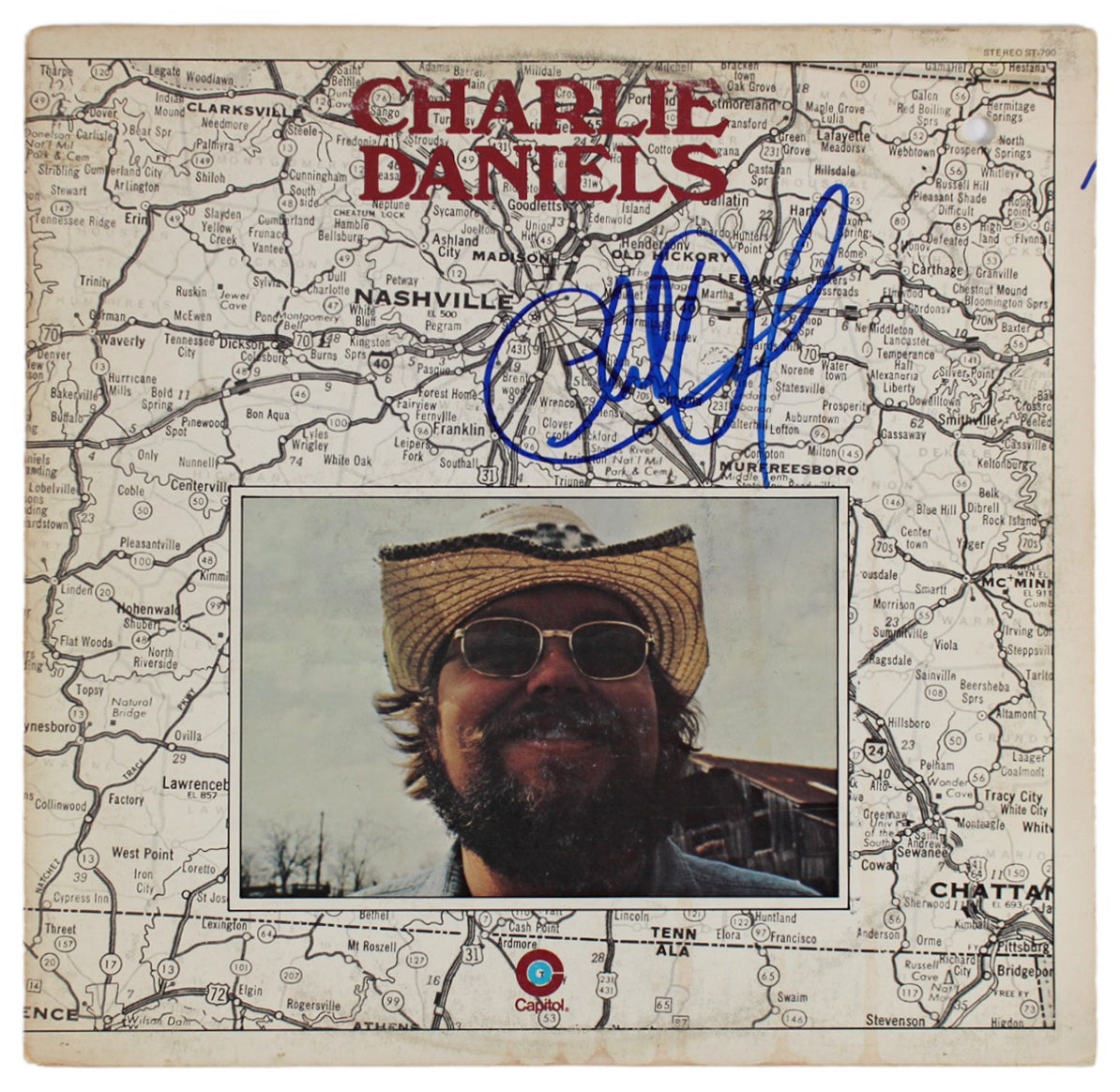 Charlie Daniels Authentic Signed Charlie Daniels Album Cover BAS #BG79185