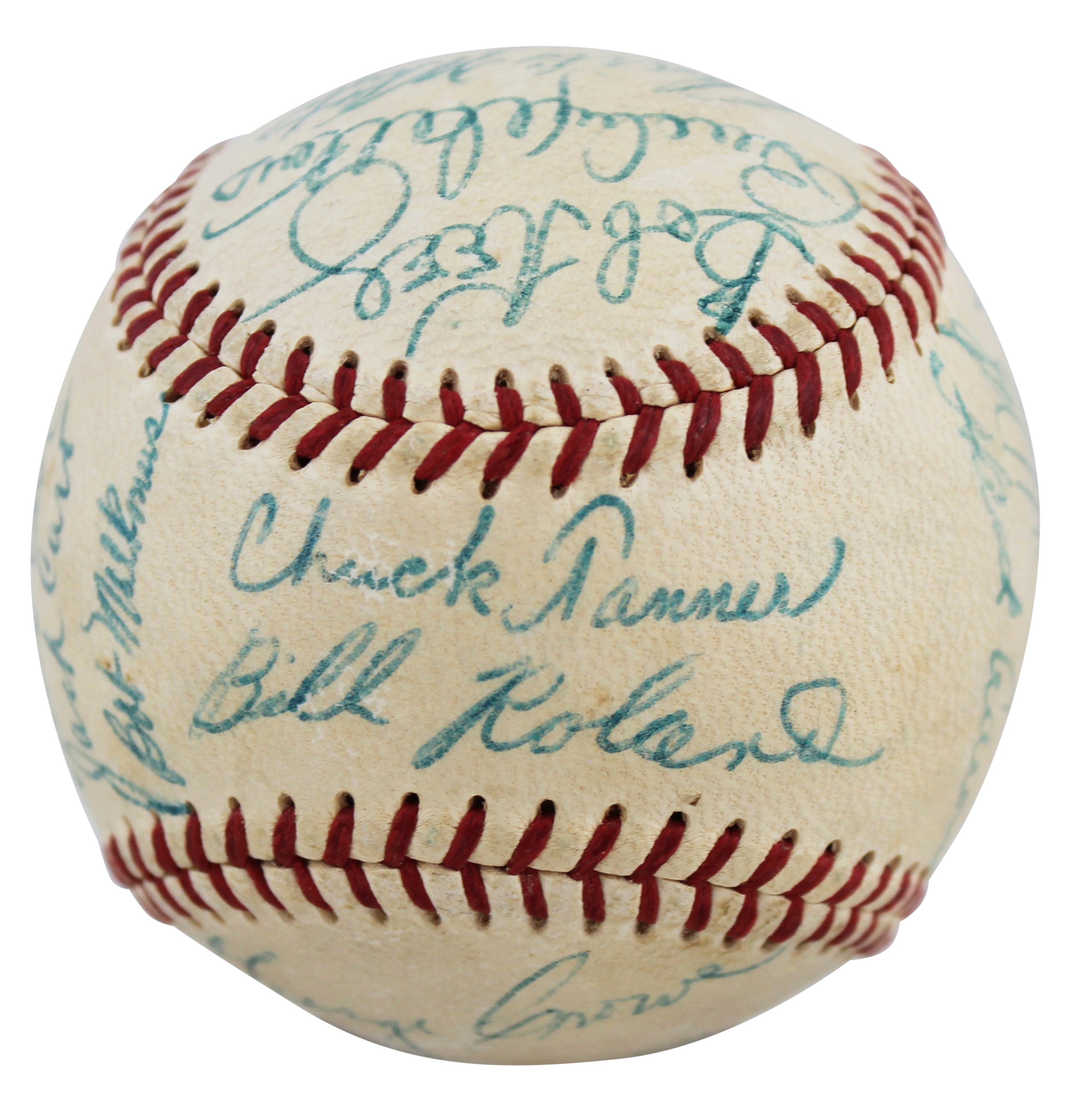 1957 Braves (24) Aaron, Mathews +22 Signed Giles Onl Baseball JSA #BB74845