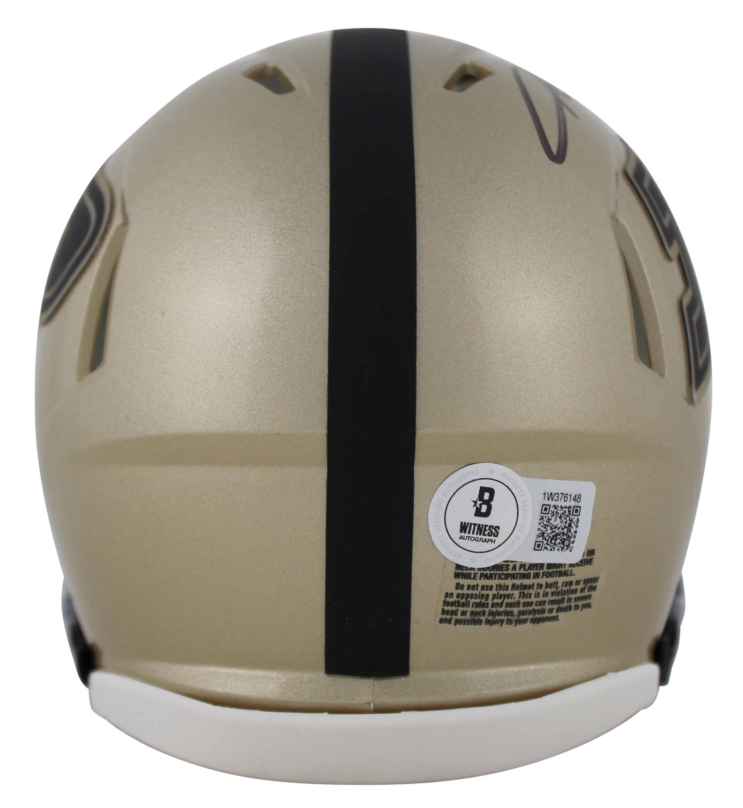 Purdue Aidan O'Connell Authentic Signed Gold Speed Mini Helmet BAS Witnessed