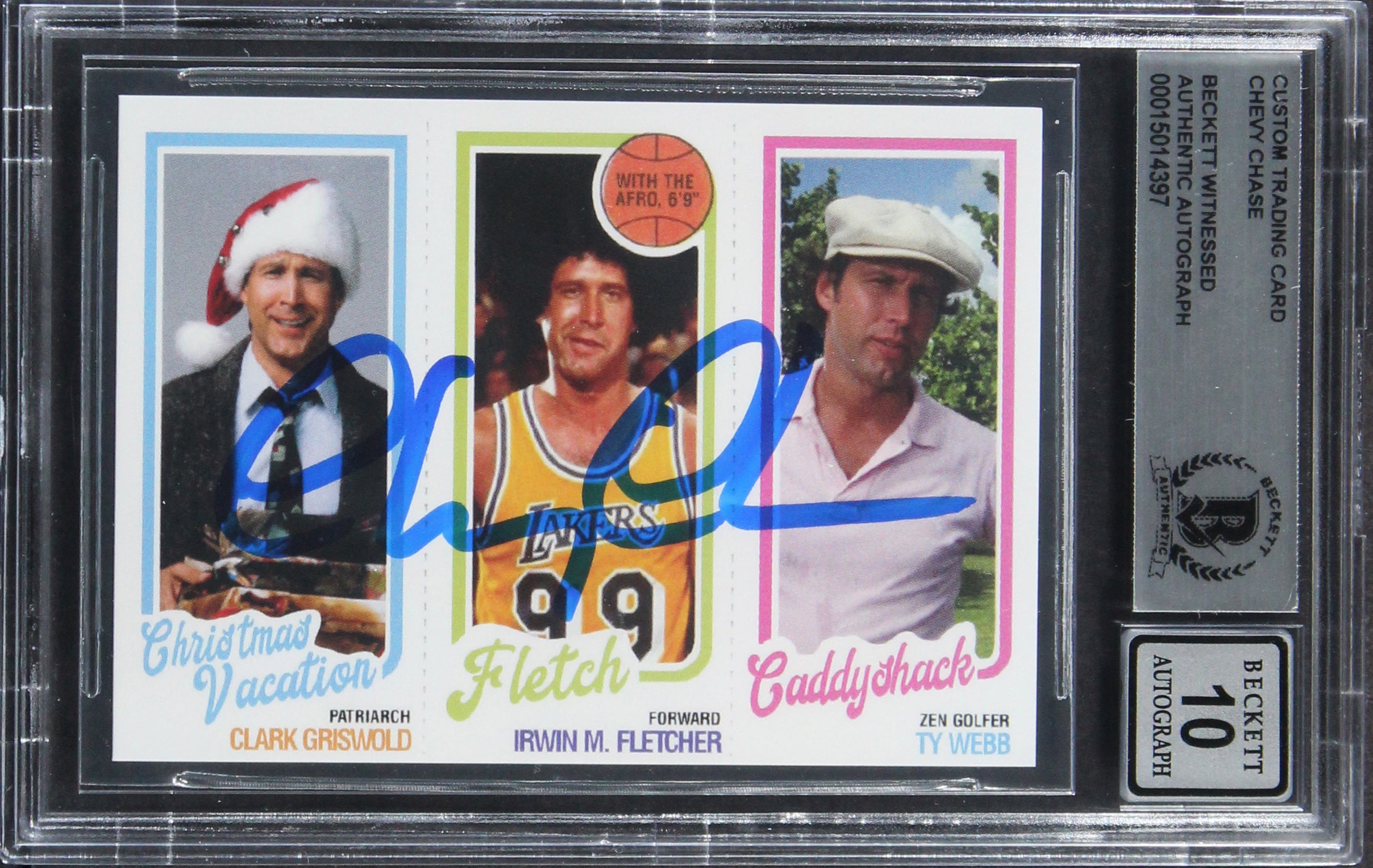 ** HOLIDAY DOORBUSTER ** Chevy Chase Caddyshack Signed Ty Webb Custom Trading Card Auto 10! BAS Slabbed 2