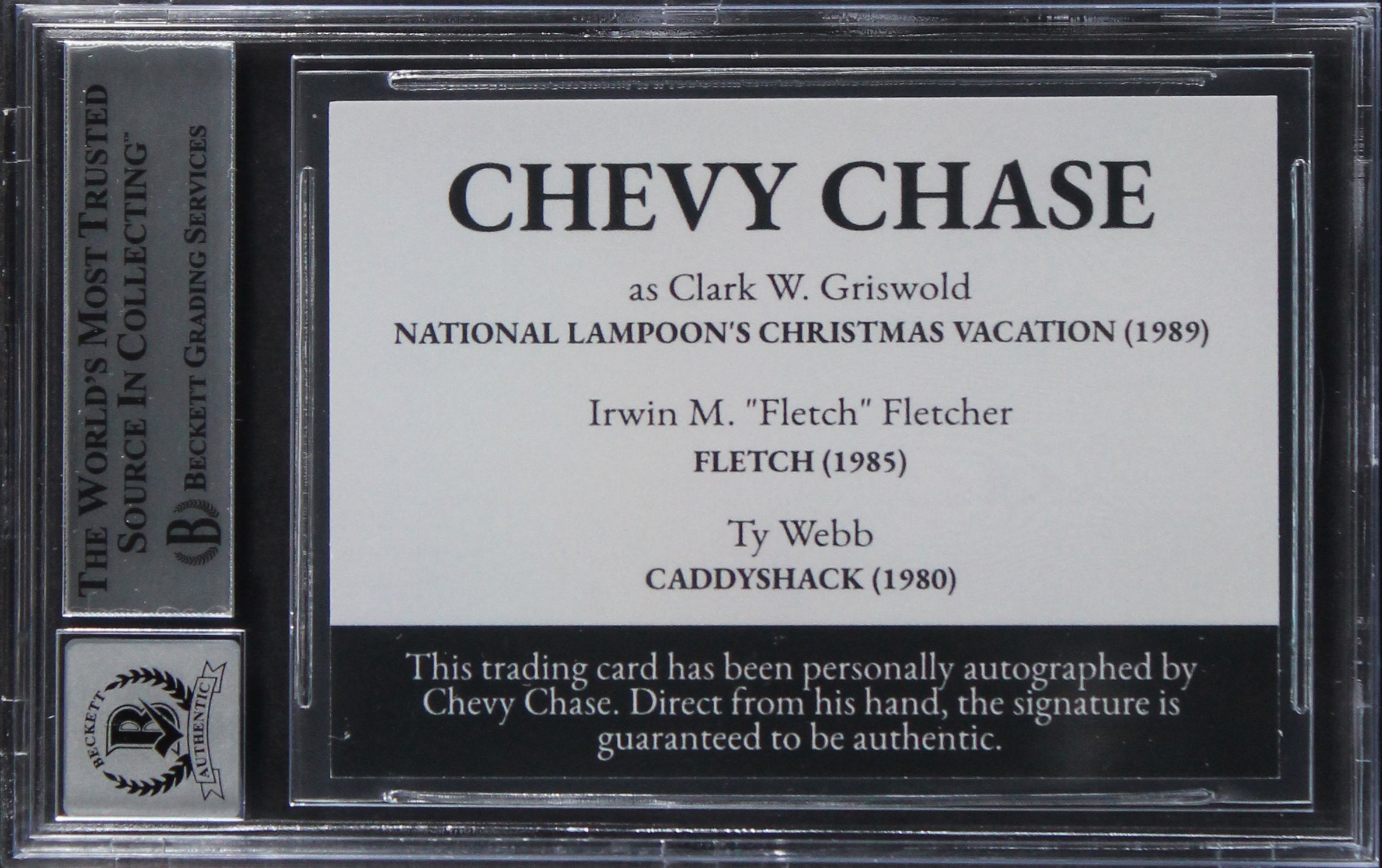 ** HOLIDAY DOORBUSTER ** Chevy Chase Caddyshack Signed Ty Webb Custom Trading Card Auto 10! BAS Slabbed 2