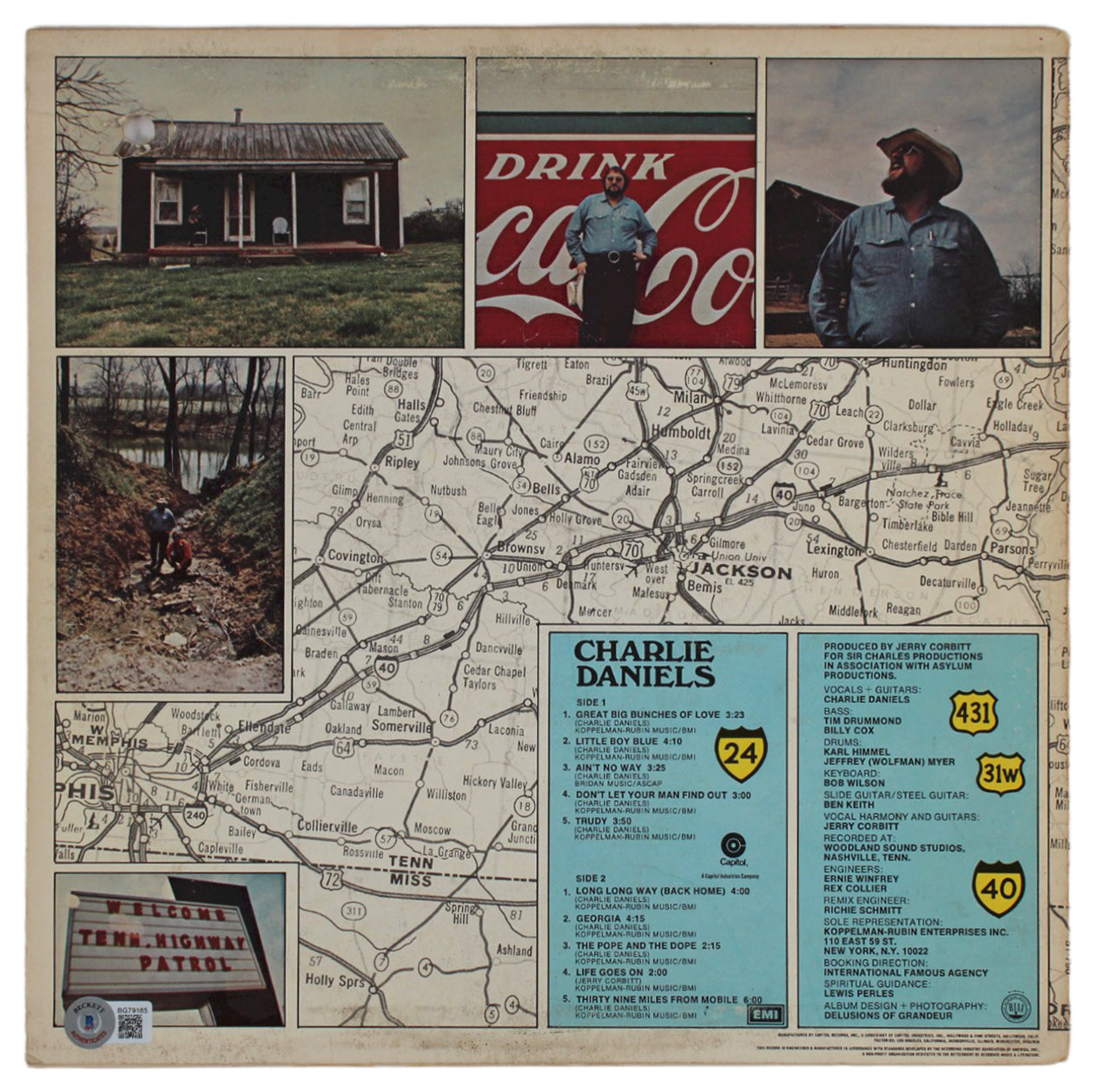 Charlie Daniels Authentic Signed Charlie Daniels Album Cover BAS #BG79185