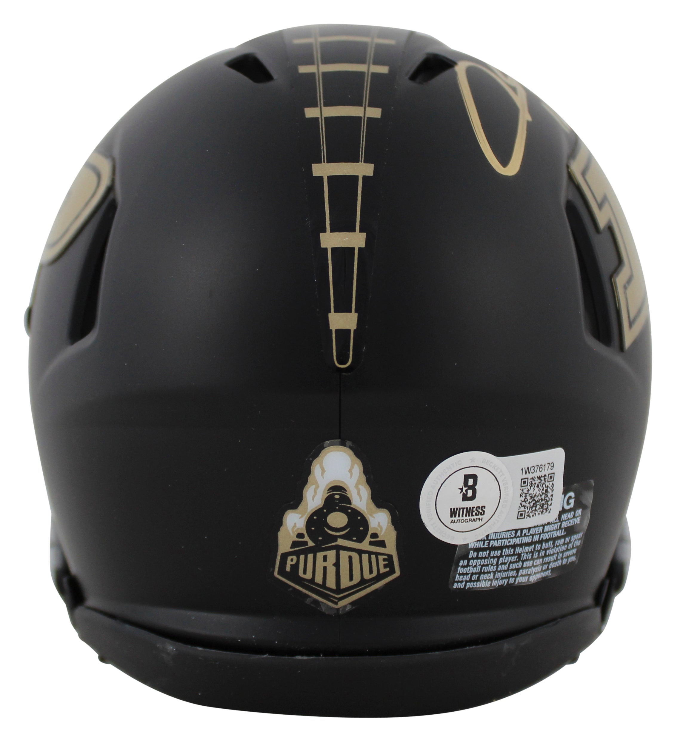 Purdue Aidan O'Connell Authentic Signed Black Speed Mini Helmet BAS Witnessed