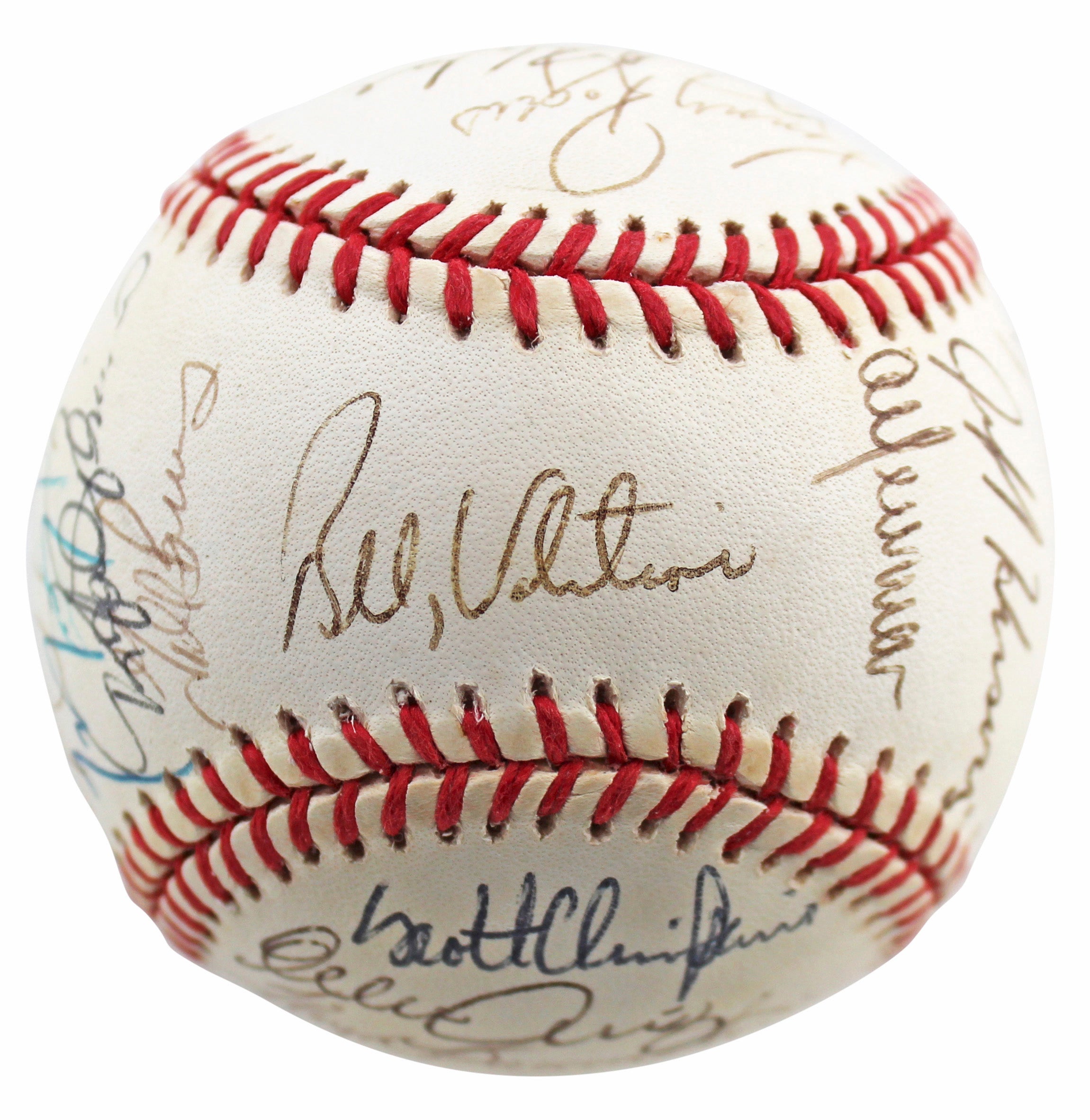 1992 Rangers (28) Gonzalez, Palmeiro, Rogers Signed Oal Baseball BAS #AC01898