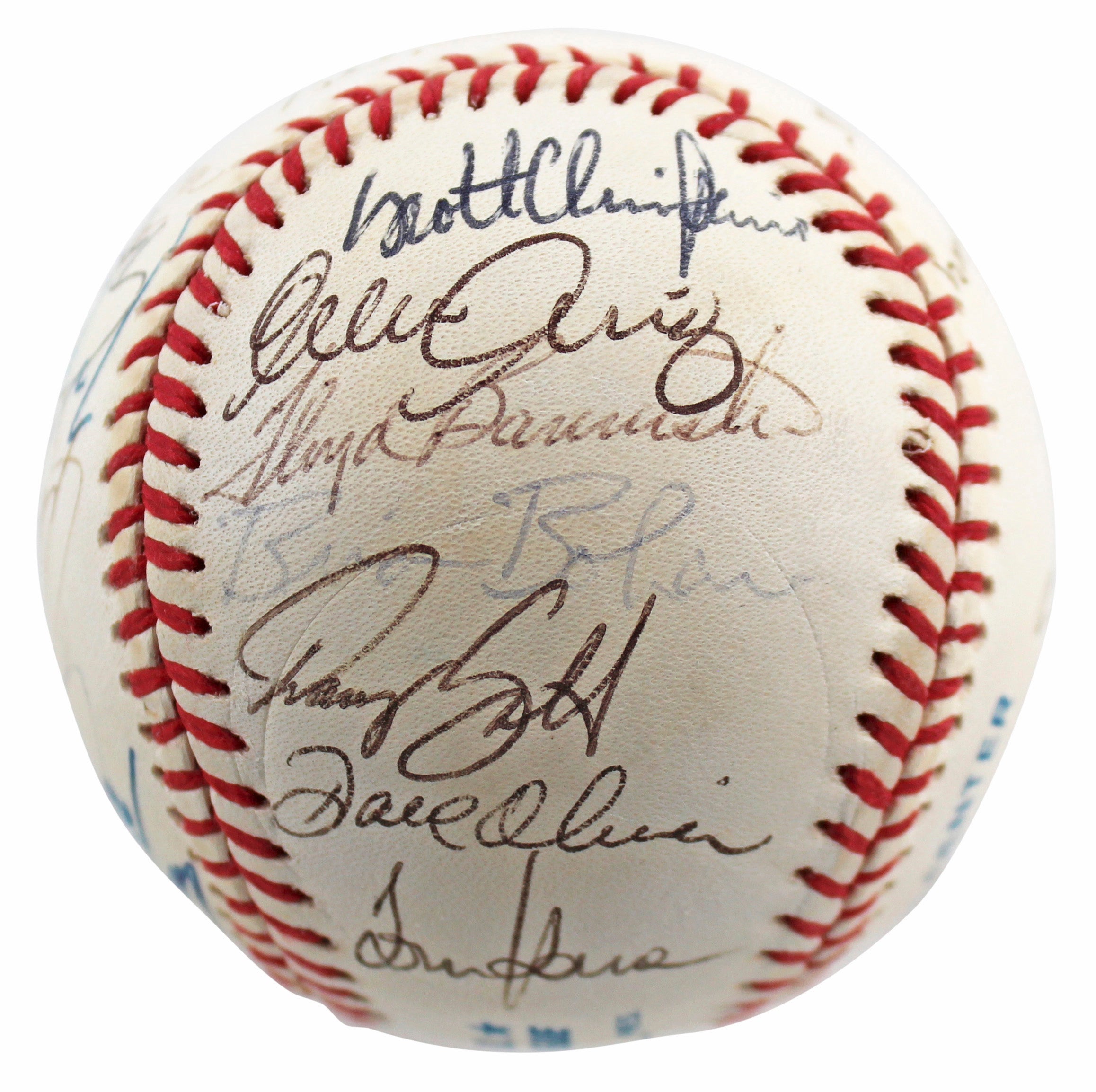 1992 Rangers (28) Gonzalez, Palmeiro, Rogers Signed Oal Baseball BAS #AC01898