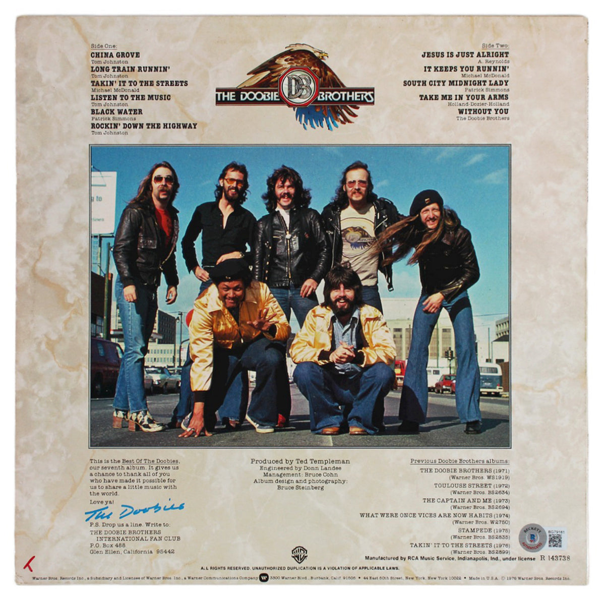 Michael McDonald & Tom Johnston Signed Best Of Doobies Album Cover BAS #BG79181