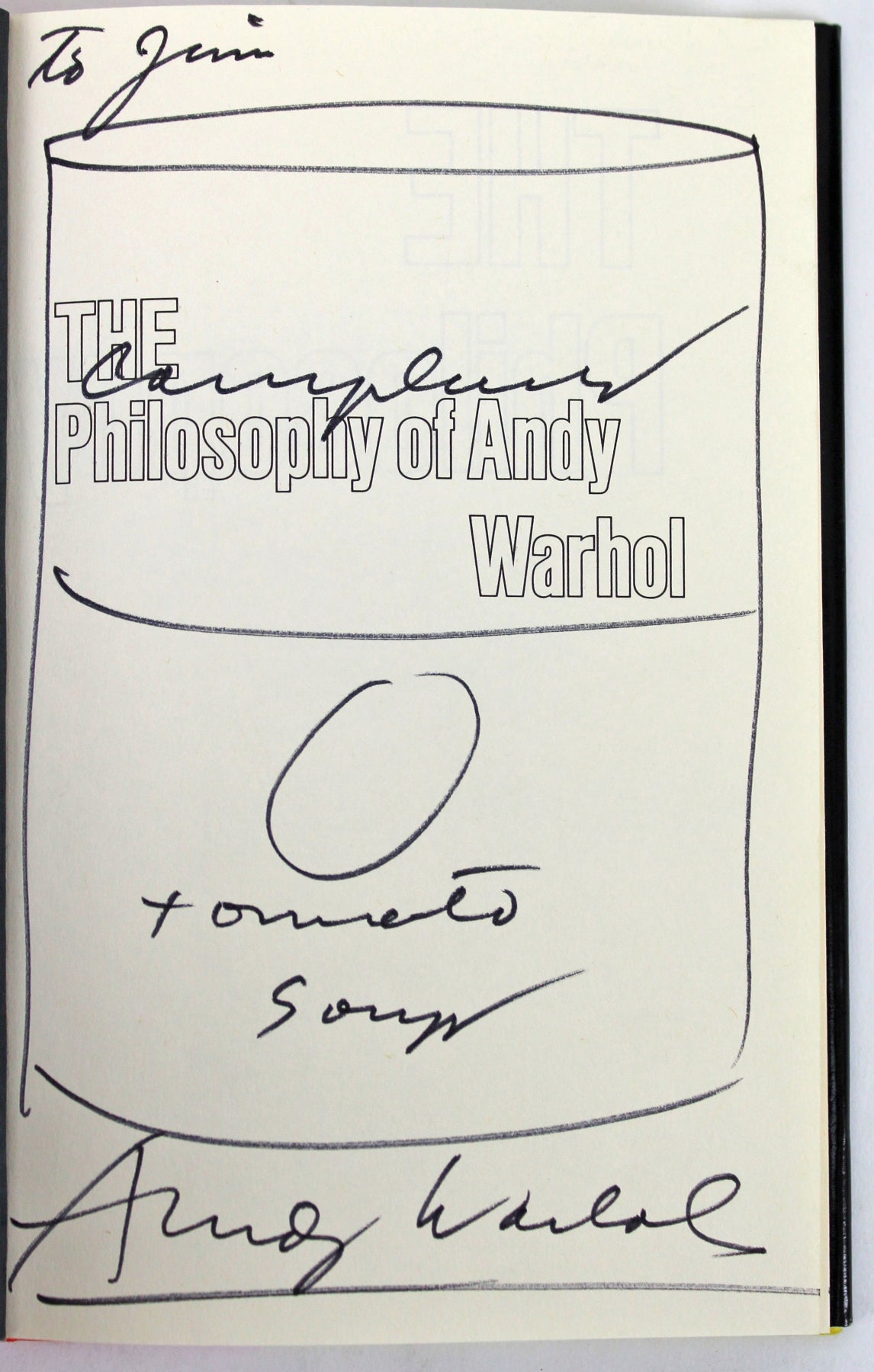 Andy Warhol Signed The Philosophy Of Andy Warhol Hard Cover Book BAS #A57336