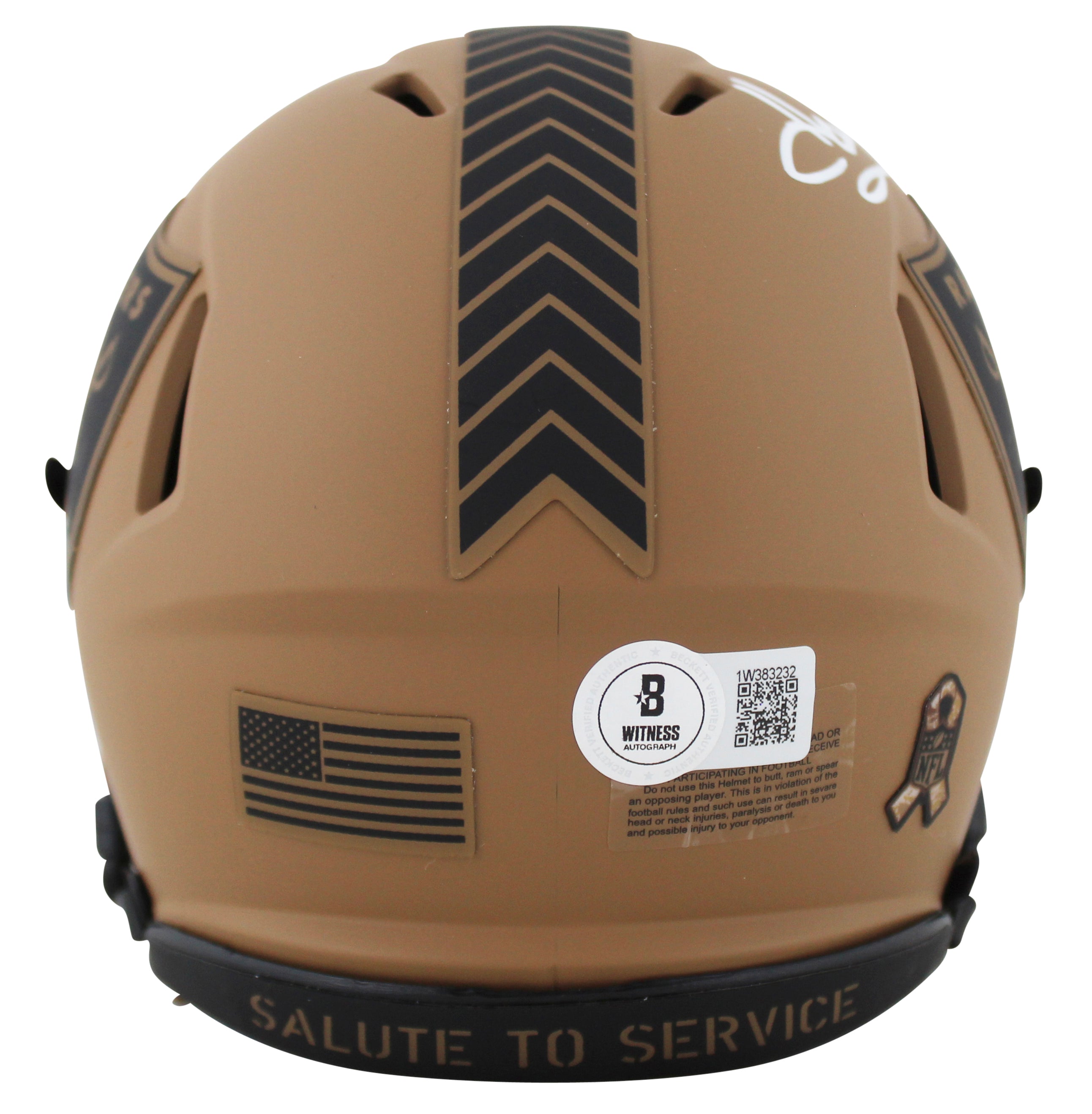 Raiders Howie Long Signed Salute To Service II Speed Mini Helmet BAS Witnessed