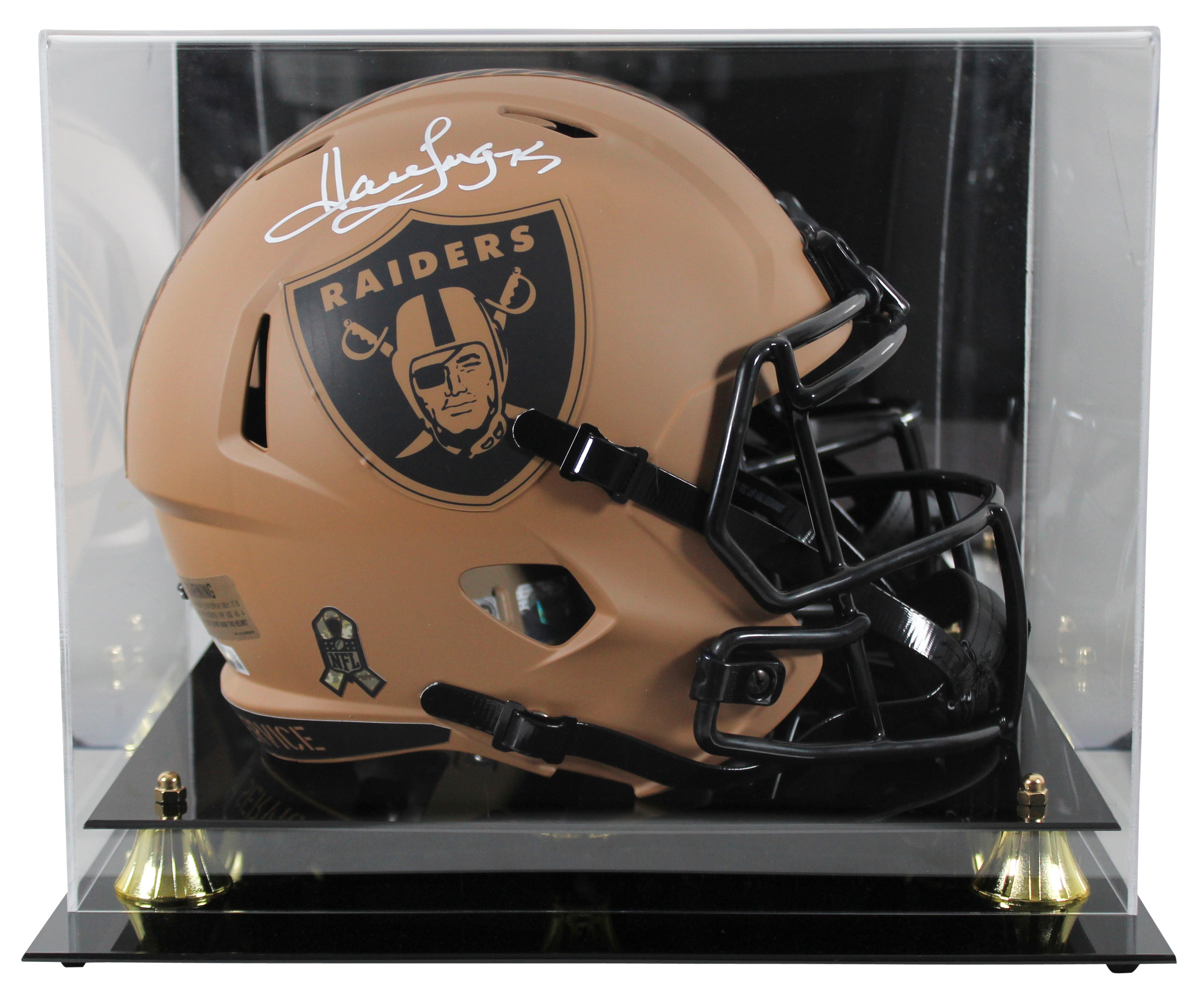 Raiders Howie Long Signed Salute To Service II F/S Speed Rep Helmet w Case BAS W