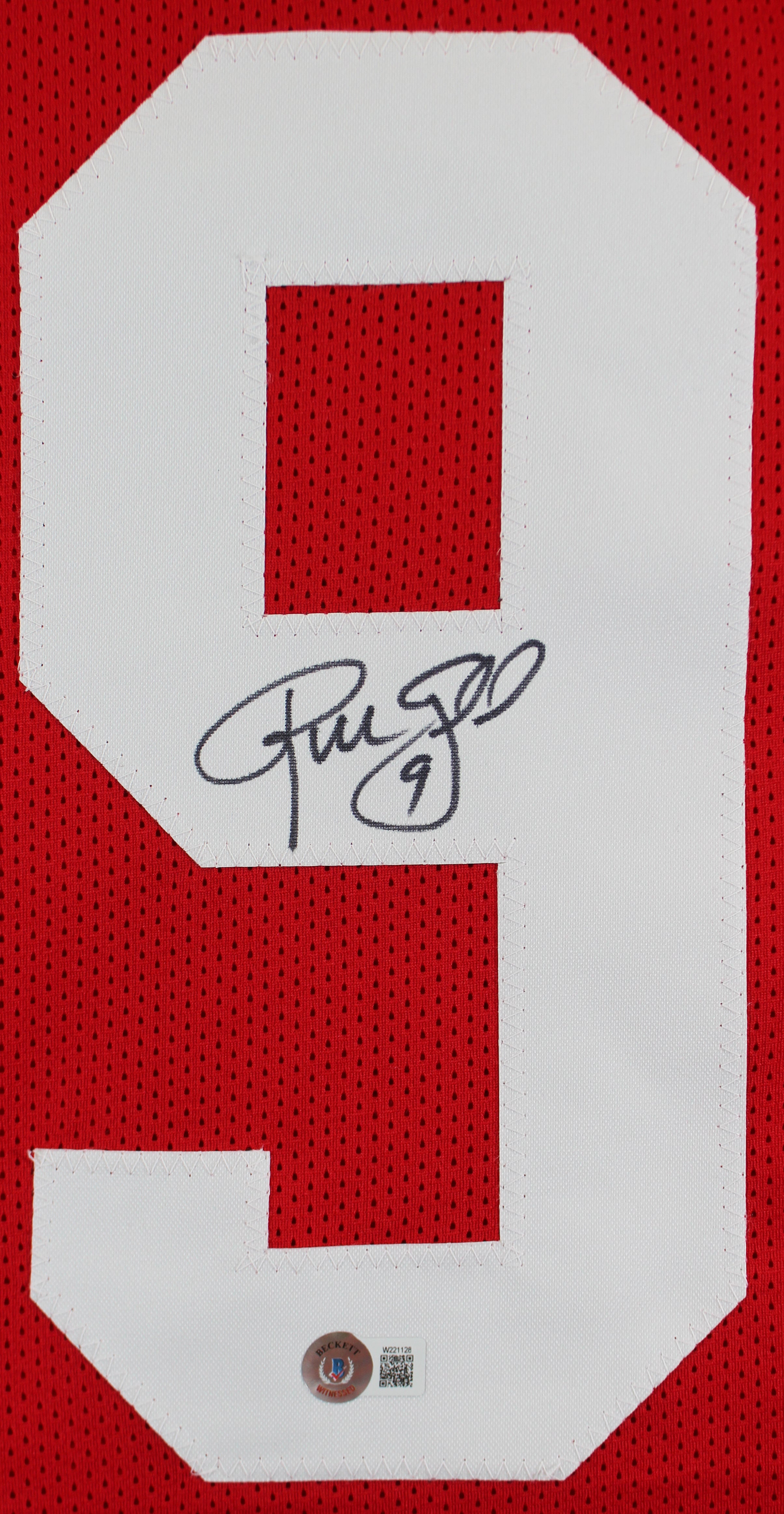 Robbie Gould Authentic Signed Red Pro Style Jersey Autographed BAS Witnessed