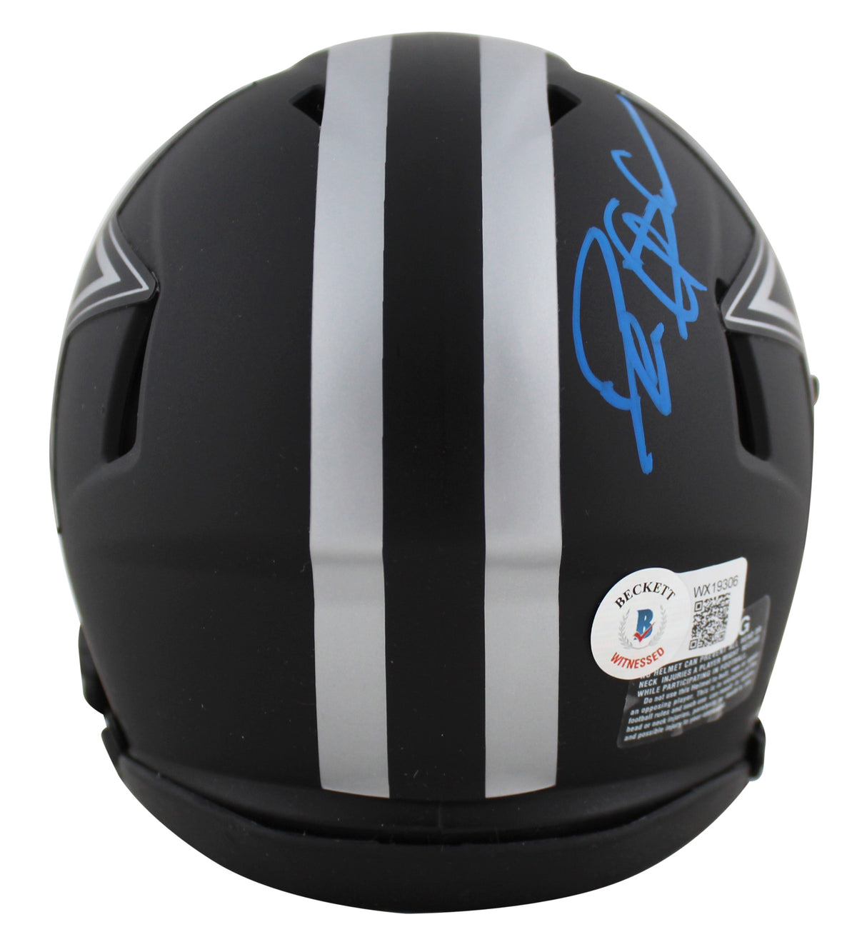 Cowboys Deion Sanders Authentic Signed Eclipse Speed Mini Helmet Blue Sig. BAS