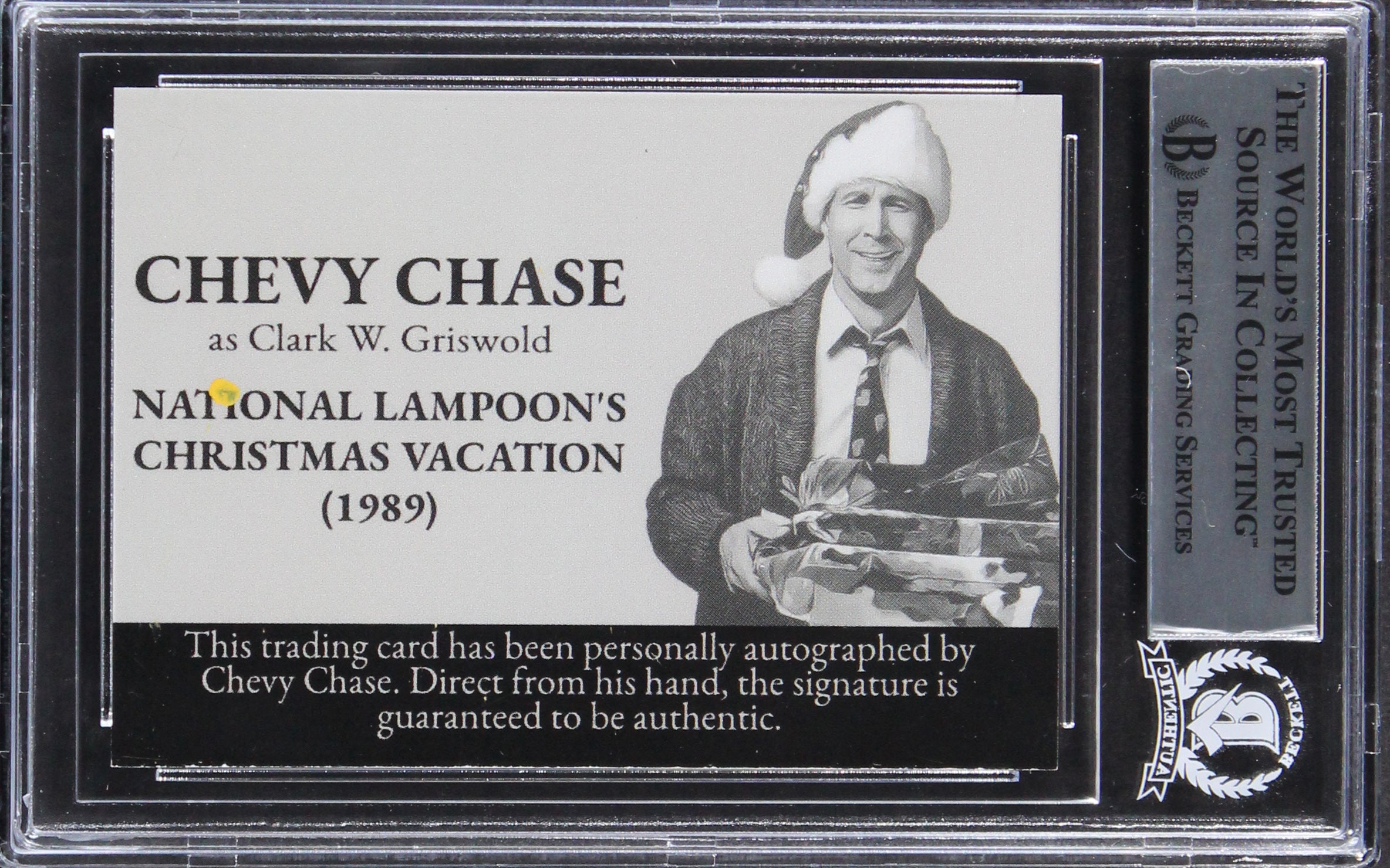 Chevy Chase Christmas Vacation Signed Griswold Custom Trading Card BAS Slabbed 8