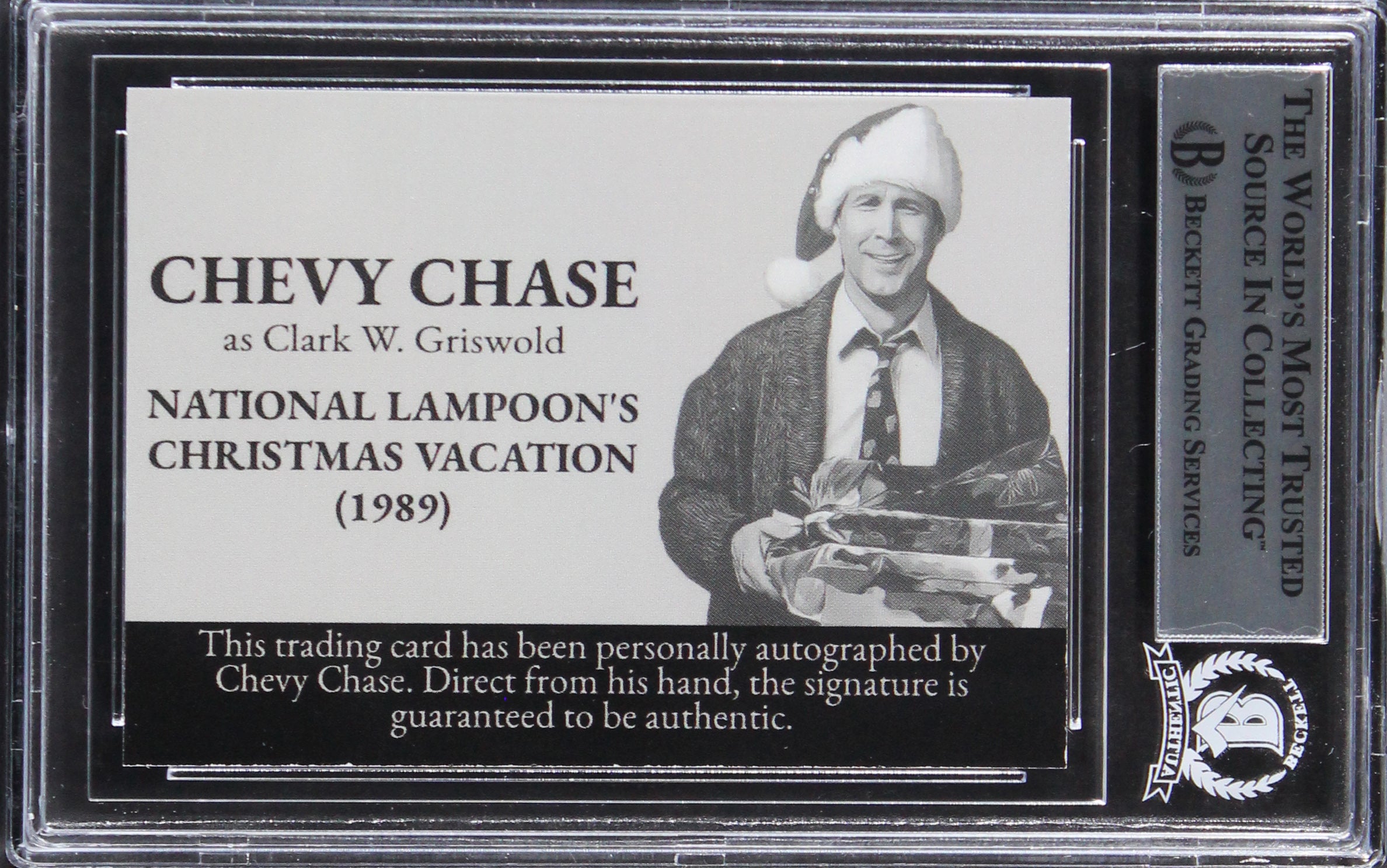 Chevy Chase Christmas Vacation Signed Griswold Custom Trading Card BAS Slabbed 7