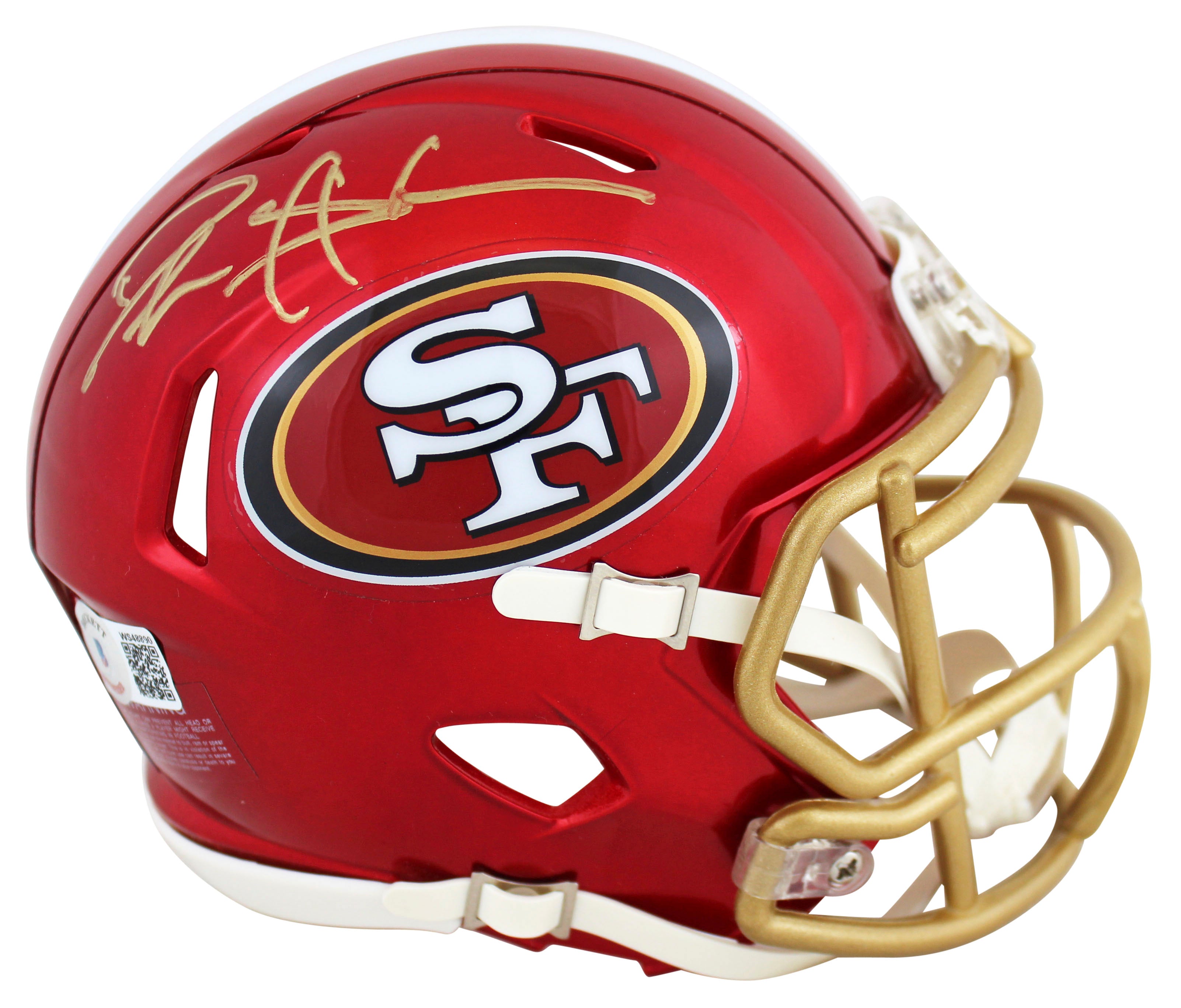 49ers Deion Sanders Authentic Signed Flash Speed Mini Helmet BAS Witnessed