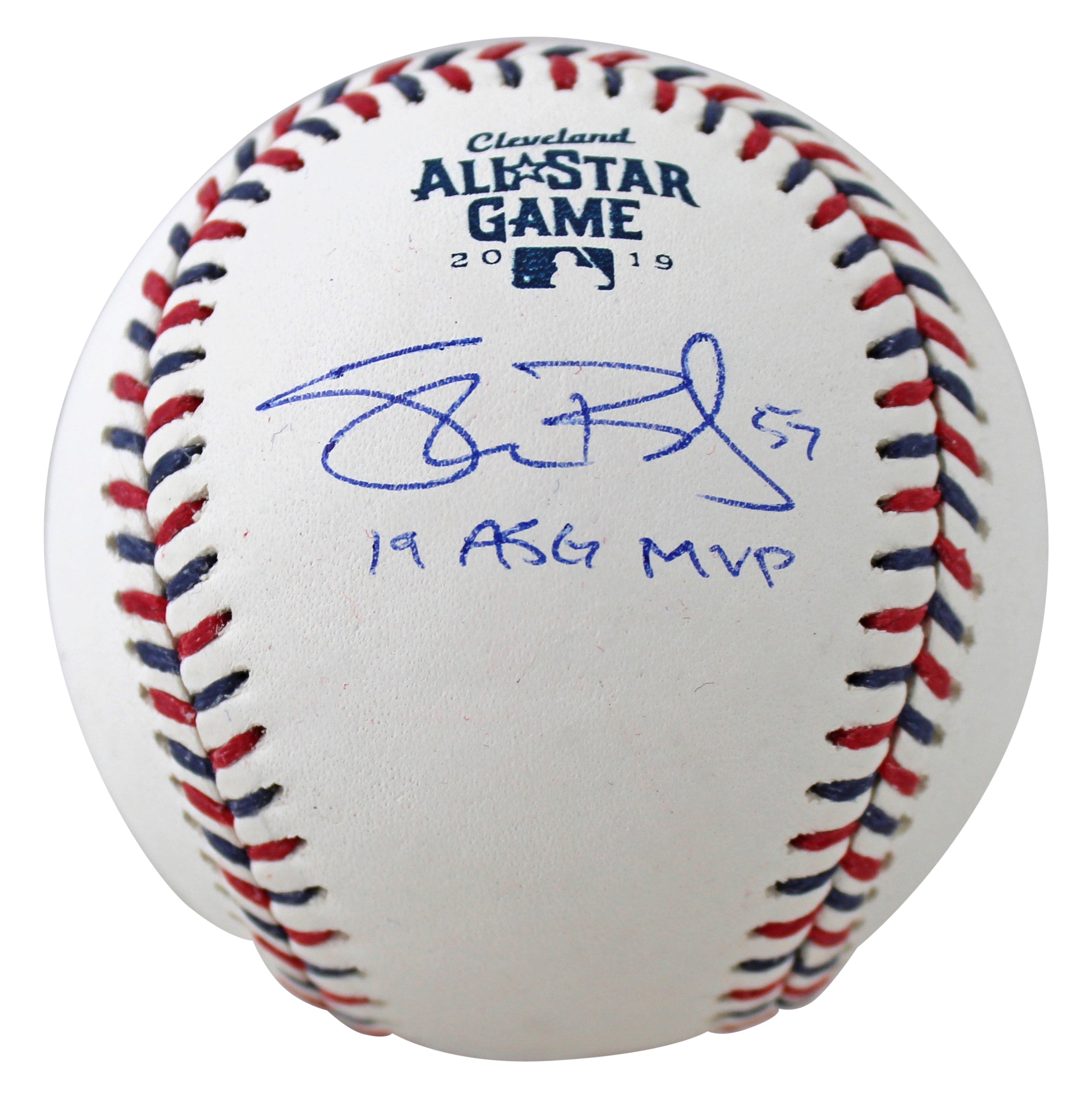 Indians Shane Bieber "19 ASG MVP" Signed 2019 ASG Logo Oml Baseball BAS Witness