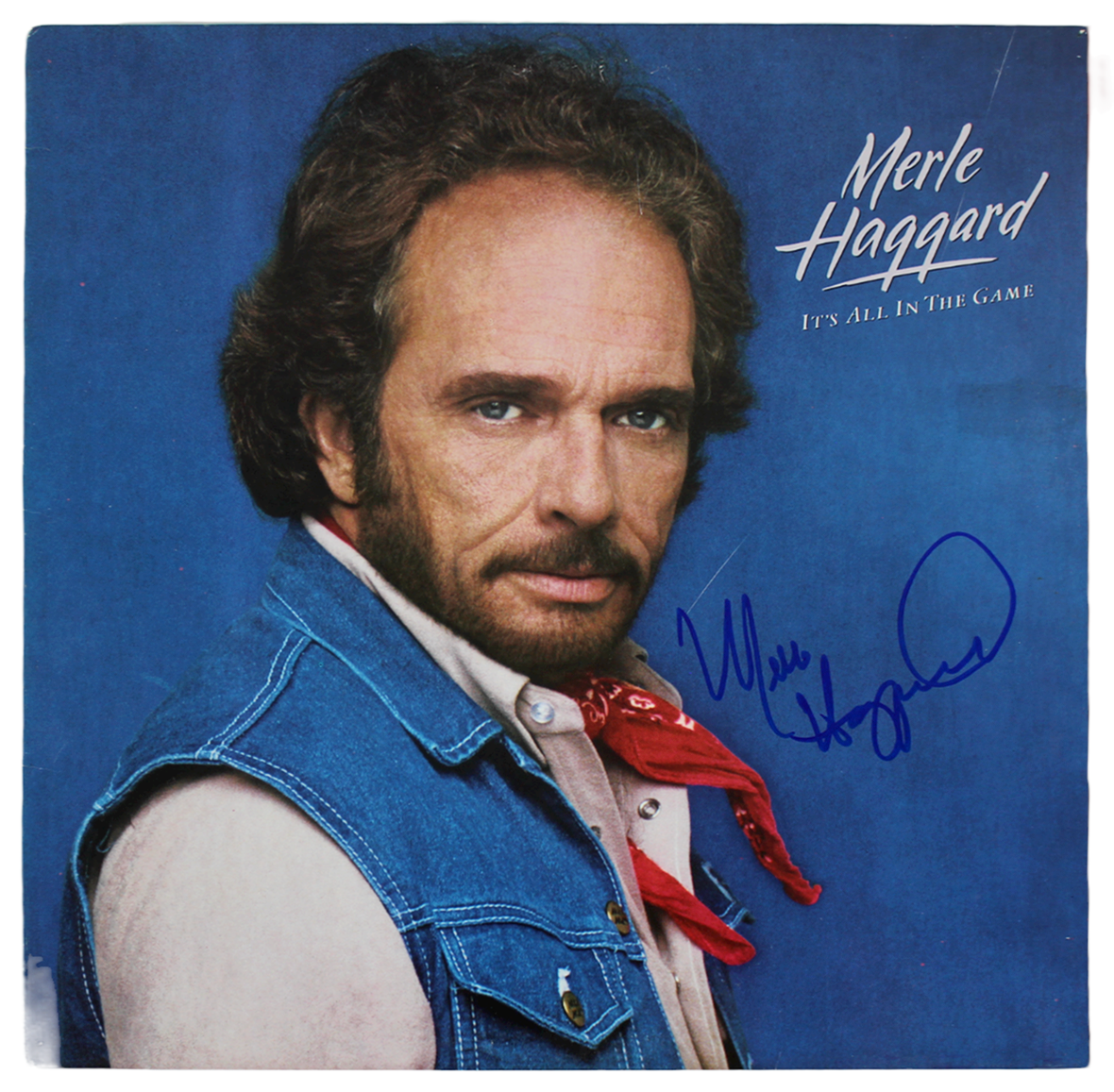 Merle Haggard Authentic Signed It's All In The Game Album Cover BAS #BG83135