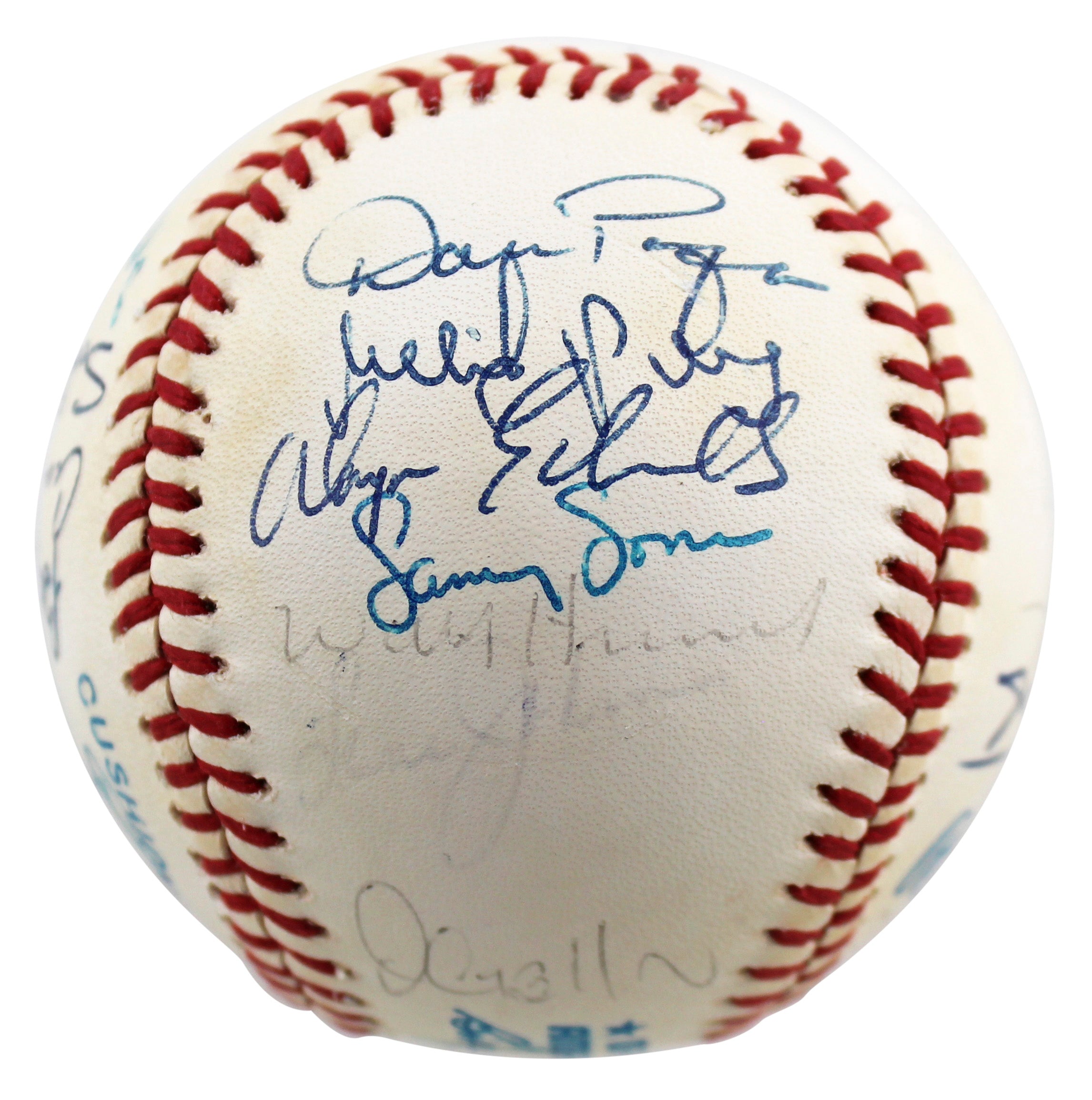 1990 White Sox (27) Ventura, Torborg, Guillen +24 Signed Baseball BAS #AB92934