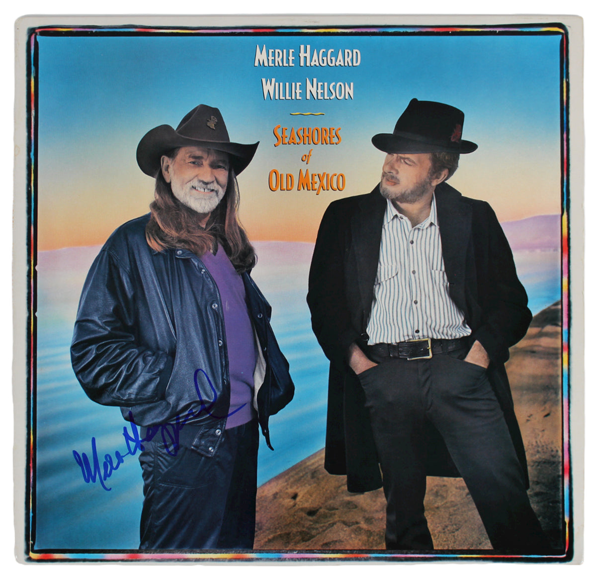 Merle Haggard Authentic Signed Seashores Of Old Mexico Album Cover BAS #BG83133