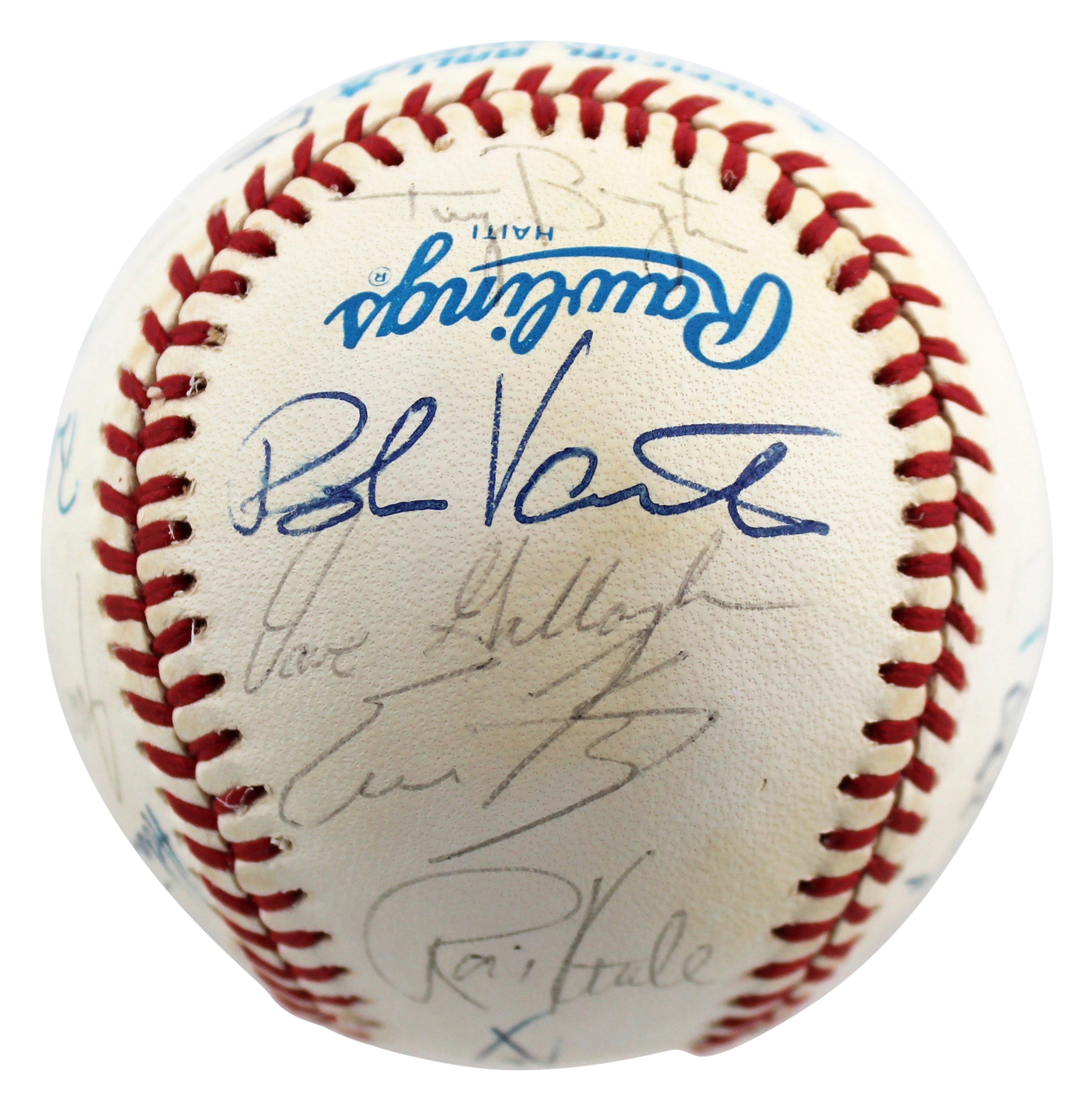 1990 White Sox (27) Ventura, Torborg, Guillen +24 Signed Baseball BAS #AB92934
