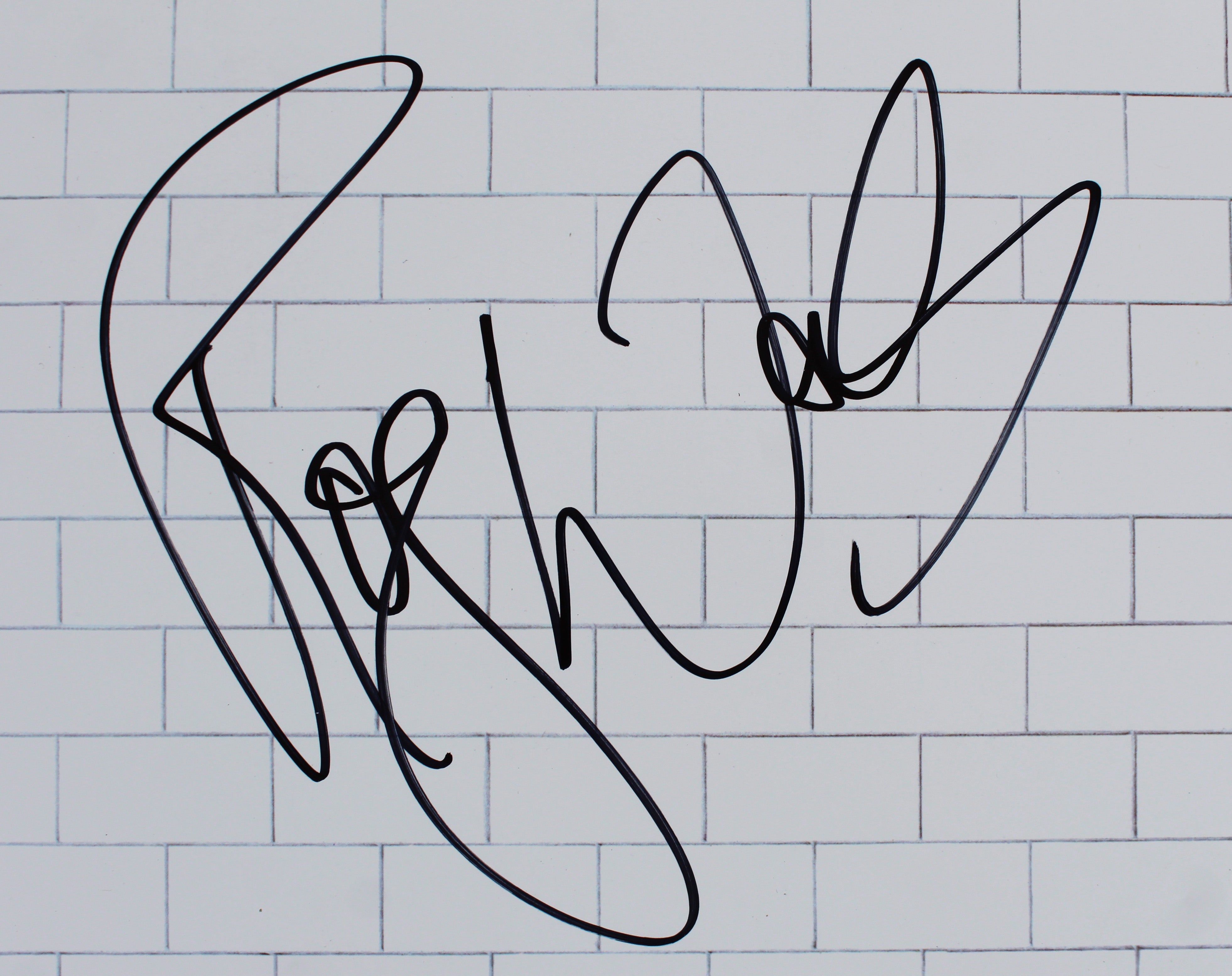 Roger Waters Pink Floyd Signed The Wall Album Cover W/ Vinyl BAS #A09384
