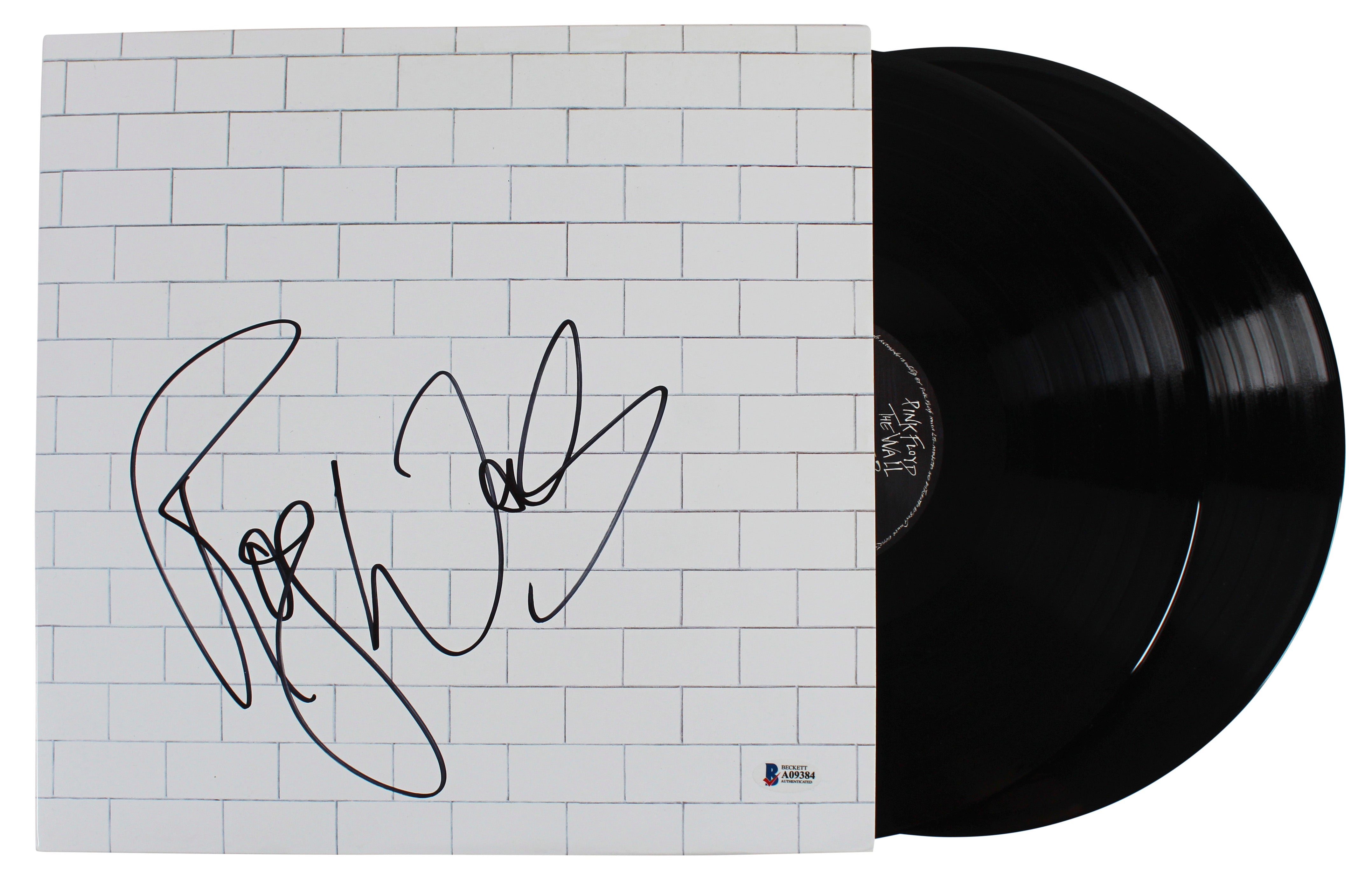 Roger Waters Pink Floyd Signed The Wall Album Cover W/ Vinyl BAS #A09384