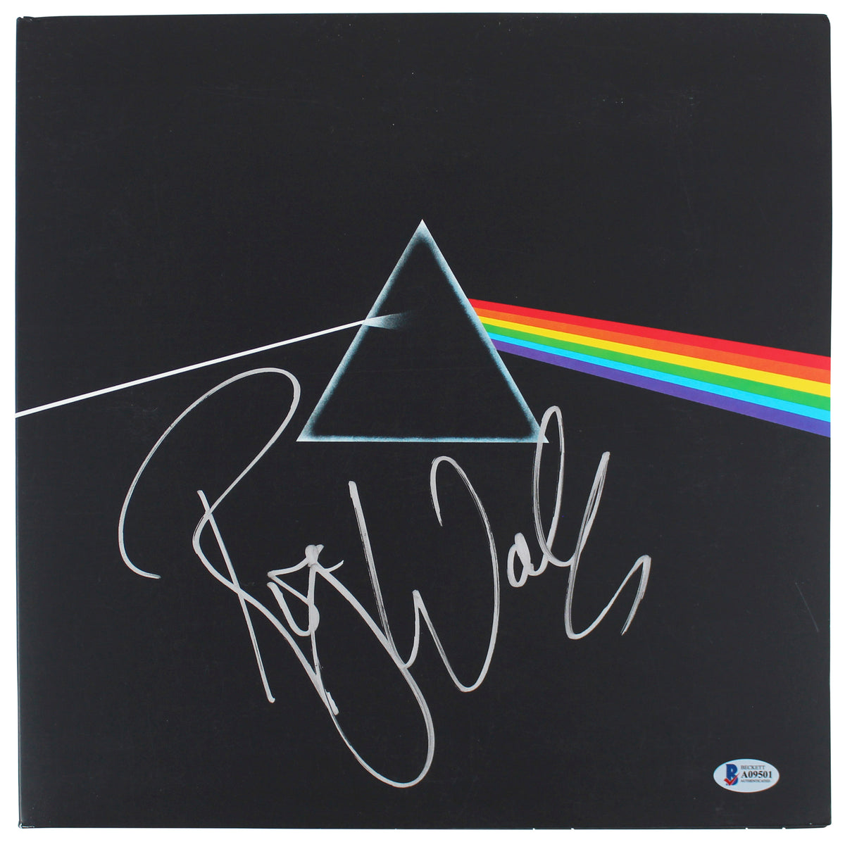 Roger Waters Pink Floyd Signed Dark Side Of The Moon Album Cover W/ Vinyl BAS