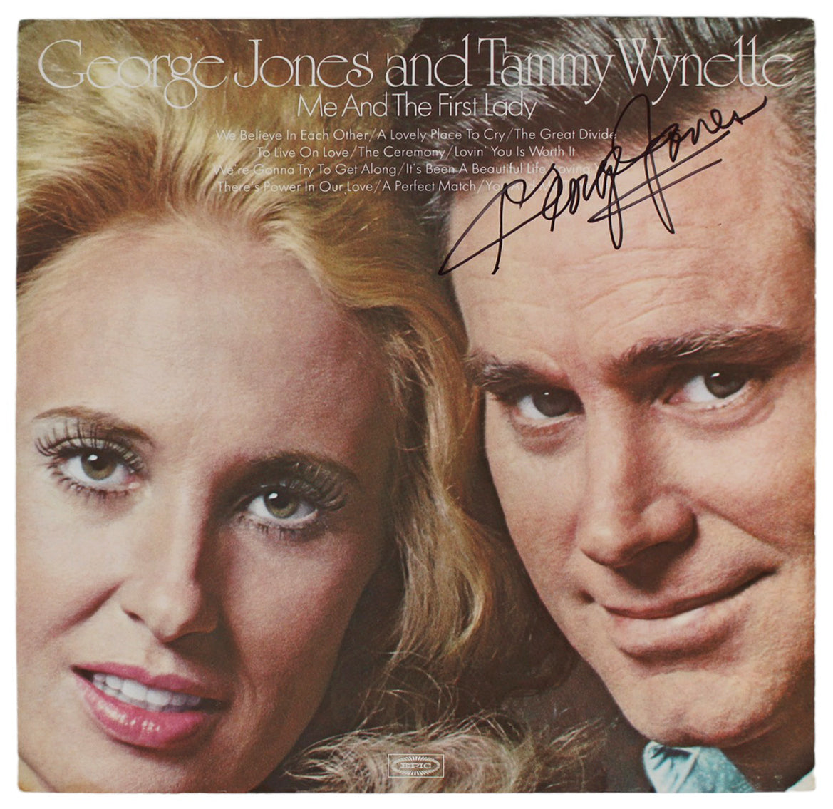 George Jones Authentic Signed Me And The First Lady Album Cover BAS #BG90656