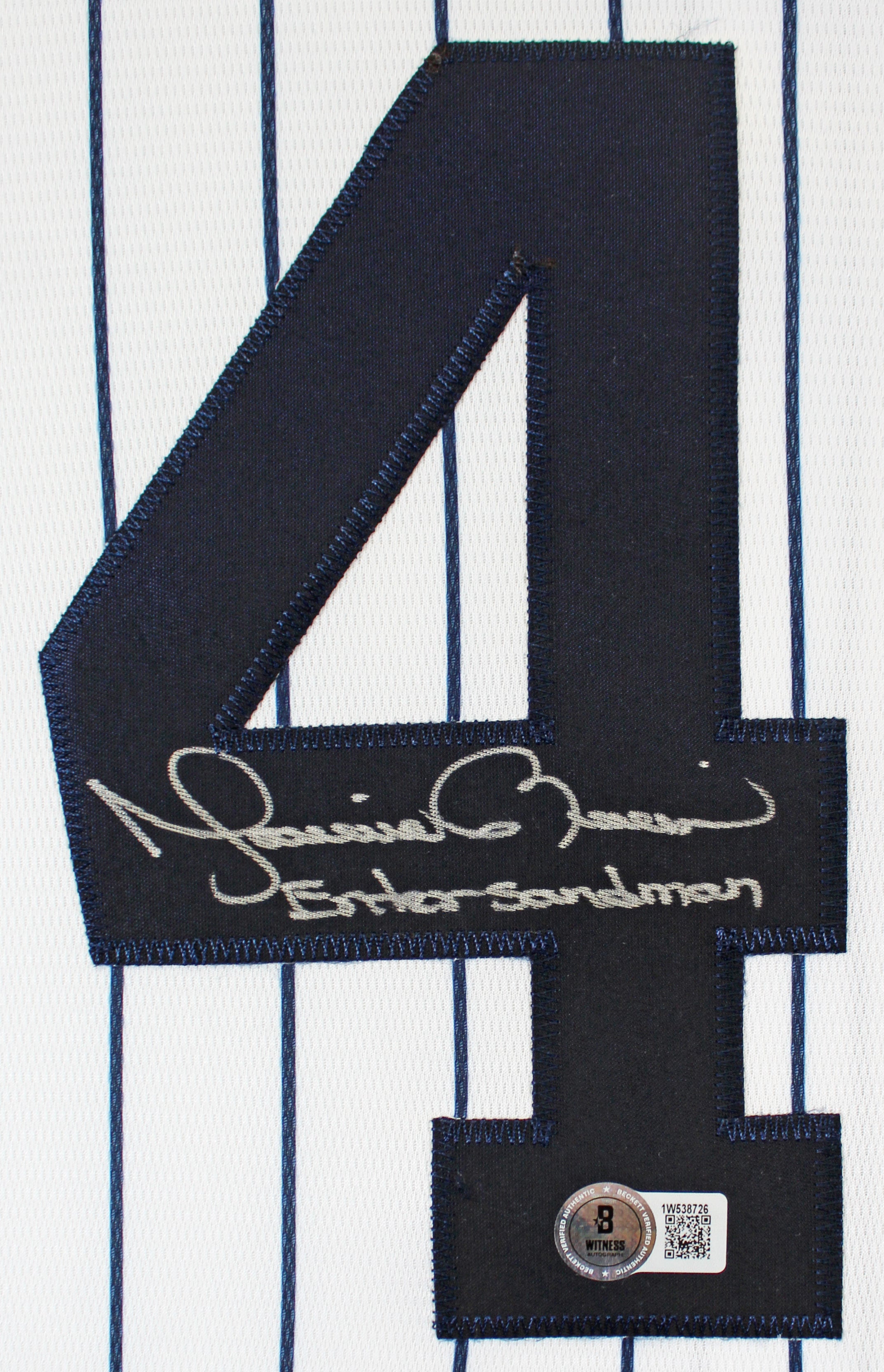 Yankees Mariano Rivera "Enter Sandman" Signed Majestic Cool Base Jersey BAS Wit