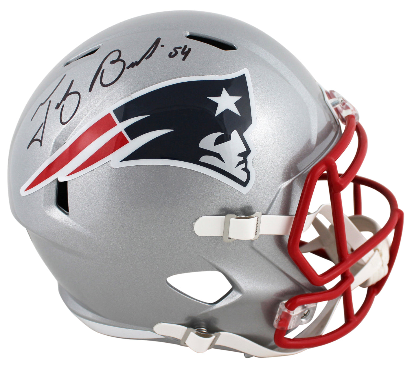 Patriots Tedy Bruschi Authentic Signed Full Size Speed Rep Helmet BAS Witnessed