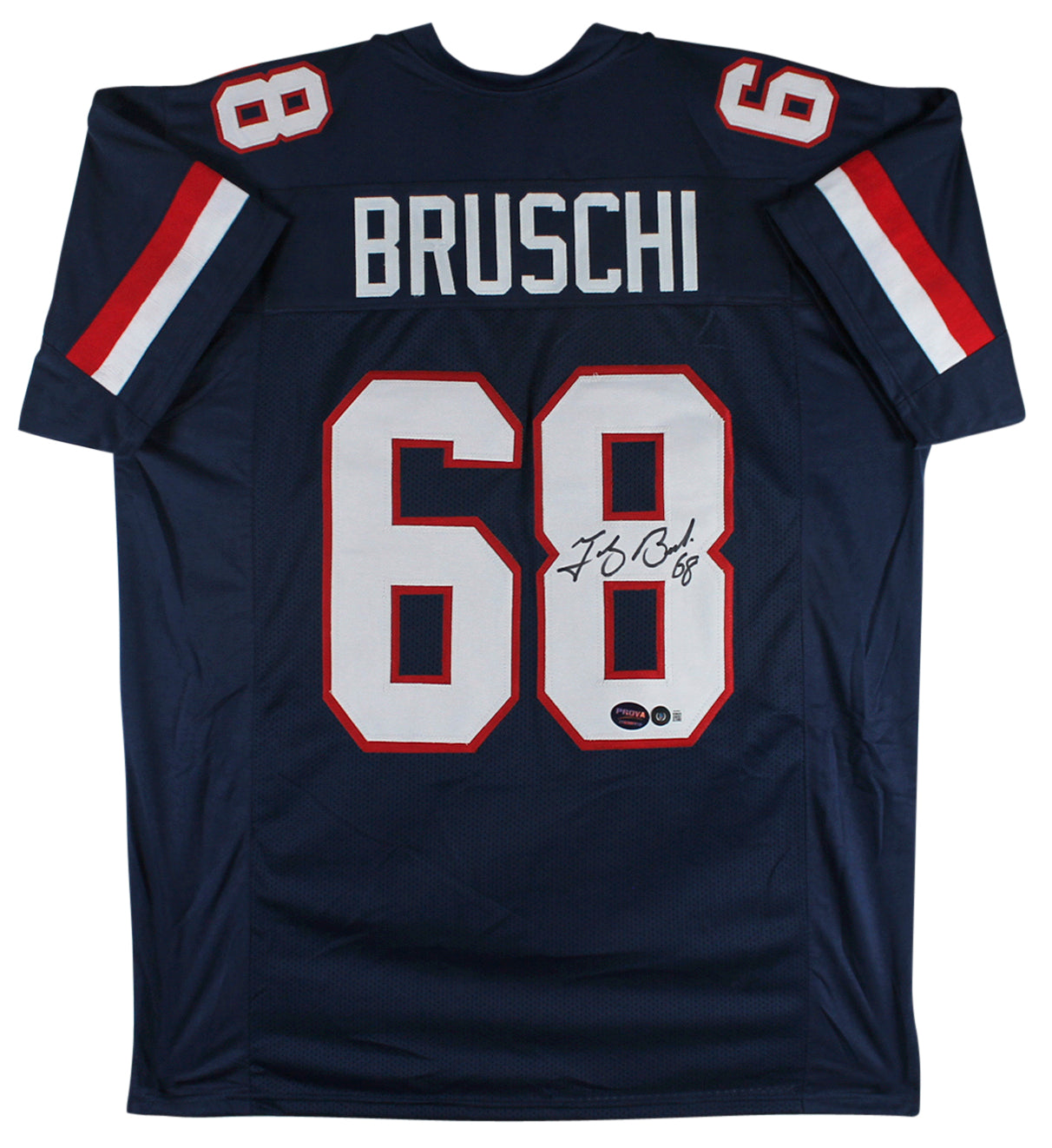 Arizona Tedy Bruschi Authentic Signed Navy Blue Pro Style Jersey BAS Witnessed