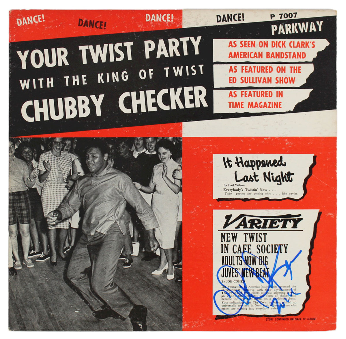 Chubby Checker Authentic Signed Your Twist Party Album Cover BAS #BG90665