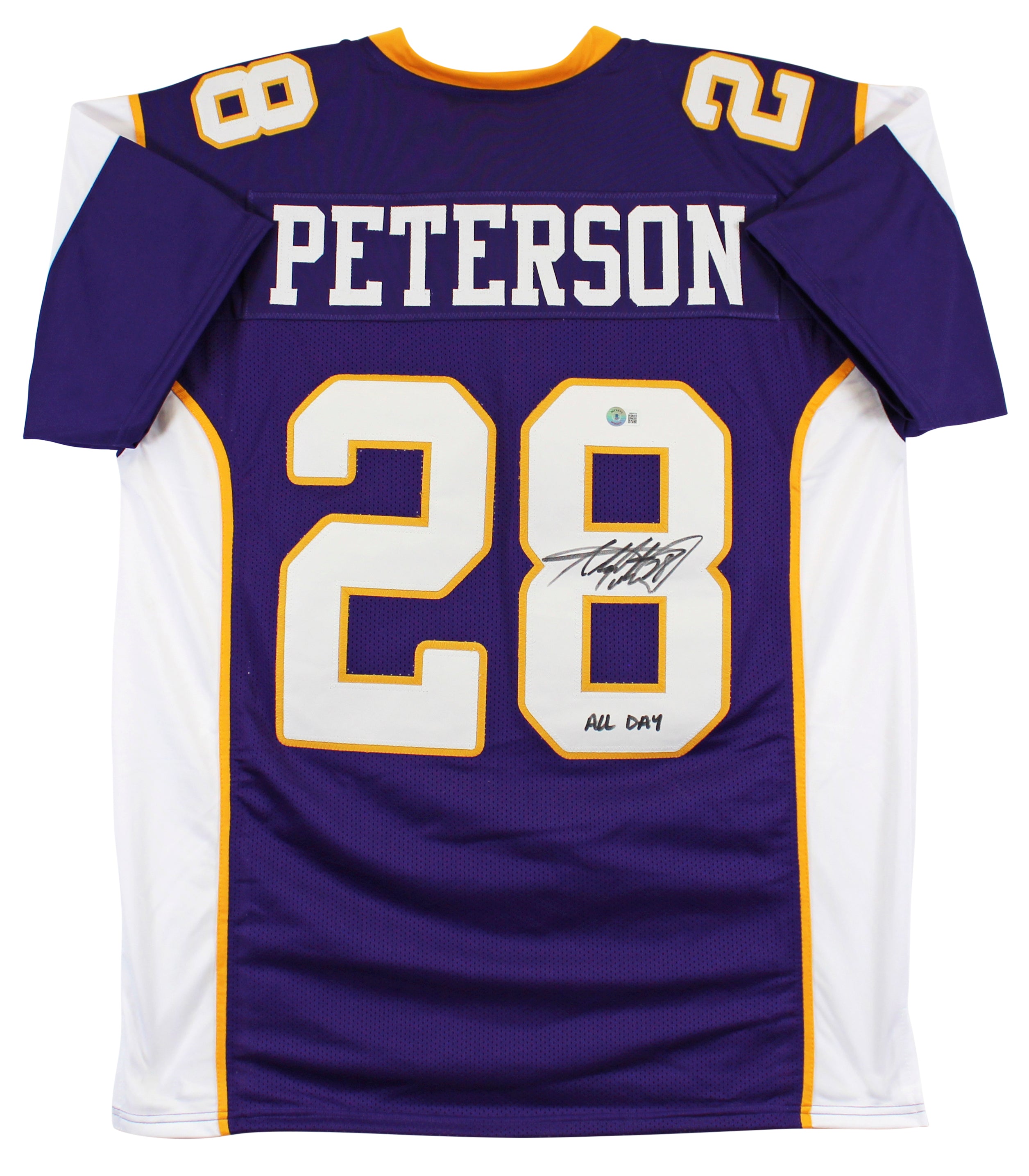 Adrian Peterson "All Day" Authentic Signed Purple Pro Style Jersey BAS Witnessed