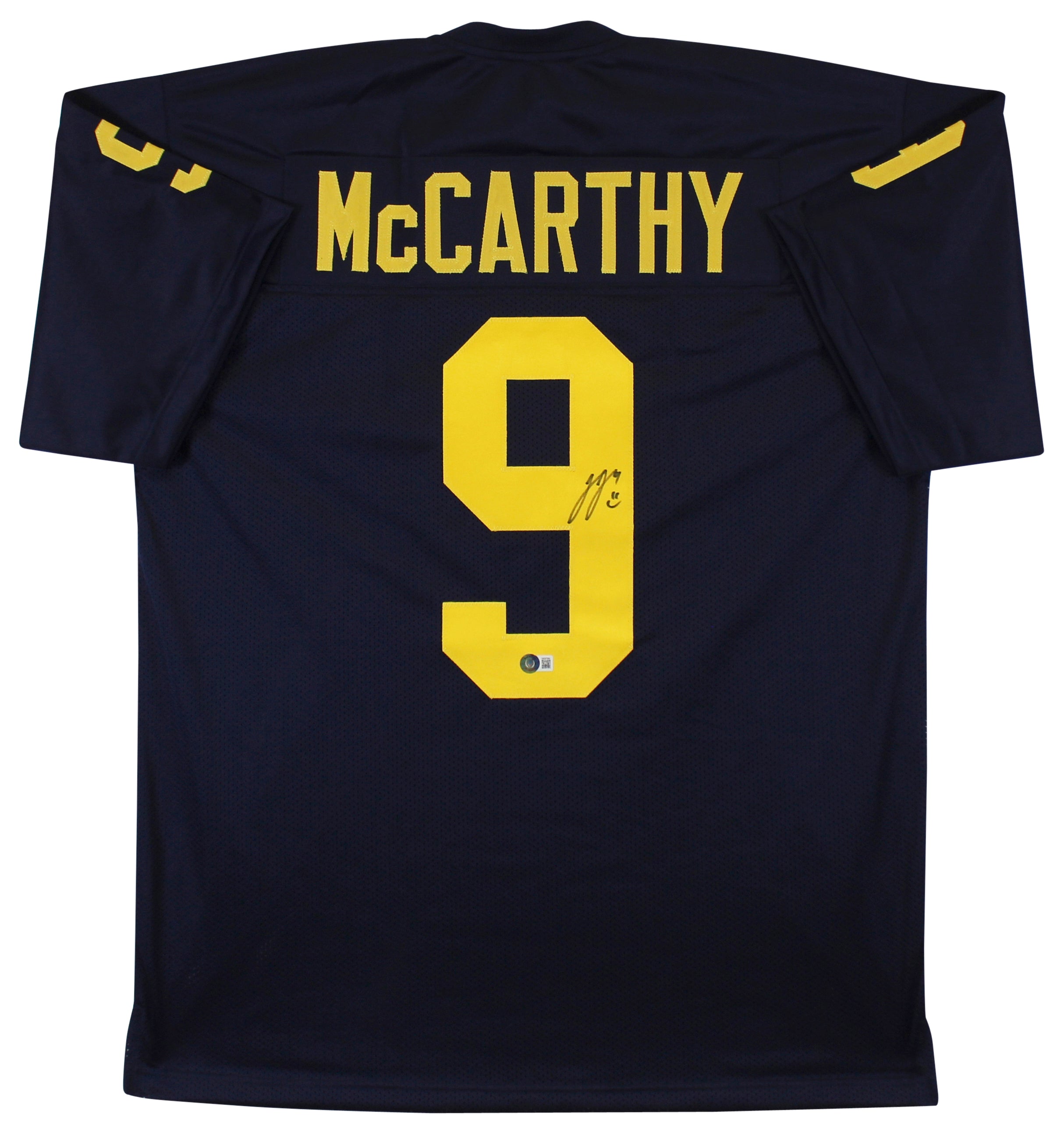 Michigan J.J. McCarthy Authentic Signed Navy Blue Pro Style Jersey BAS Witnessed