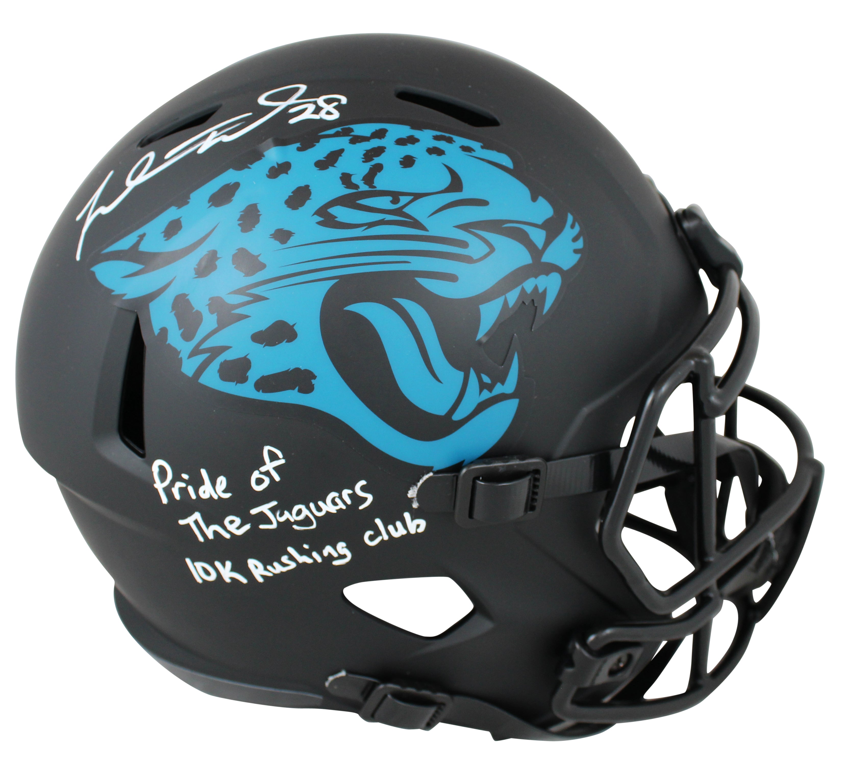 Jaguars Fred Taylor "2x Insc" Signed Eclipse Full Size Speed Rep Helmet BAS Wit