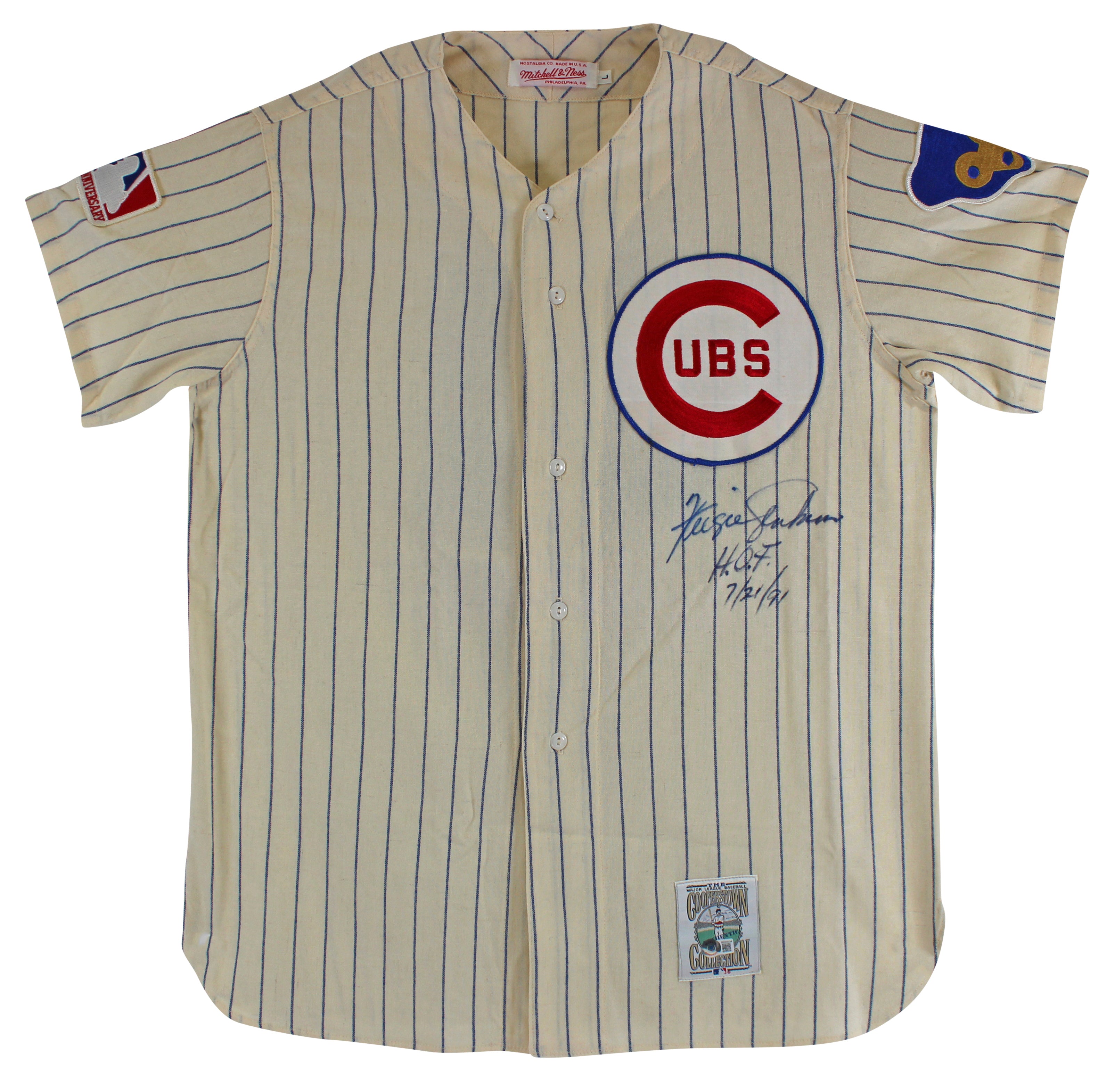 Cubs Fergie Jenkins "HOF 7/21/91" Signed Pinstripe CC M&N Jersey BAS #BD20034
