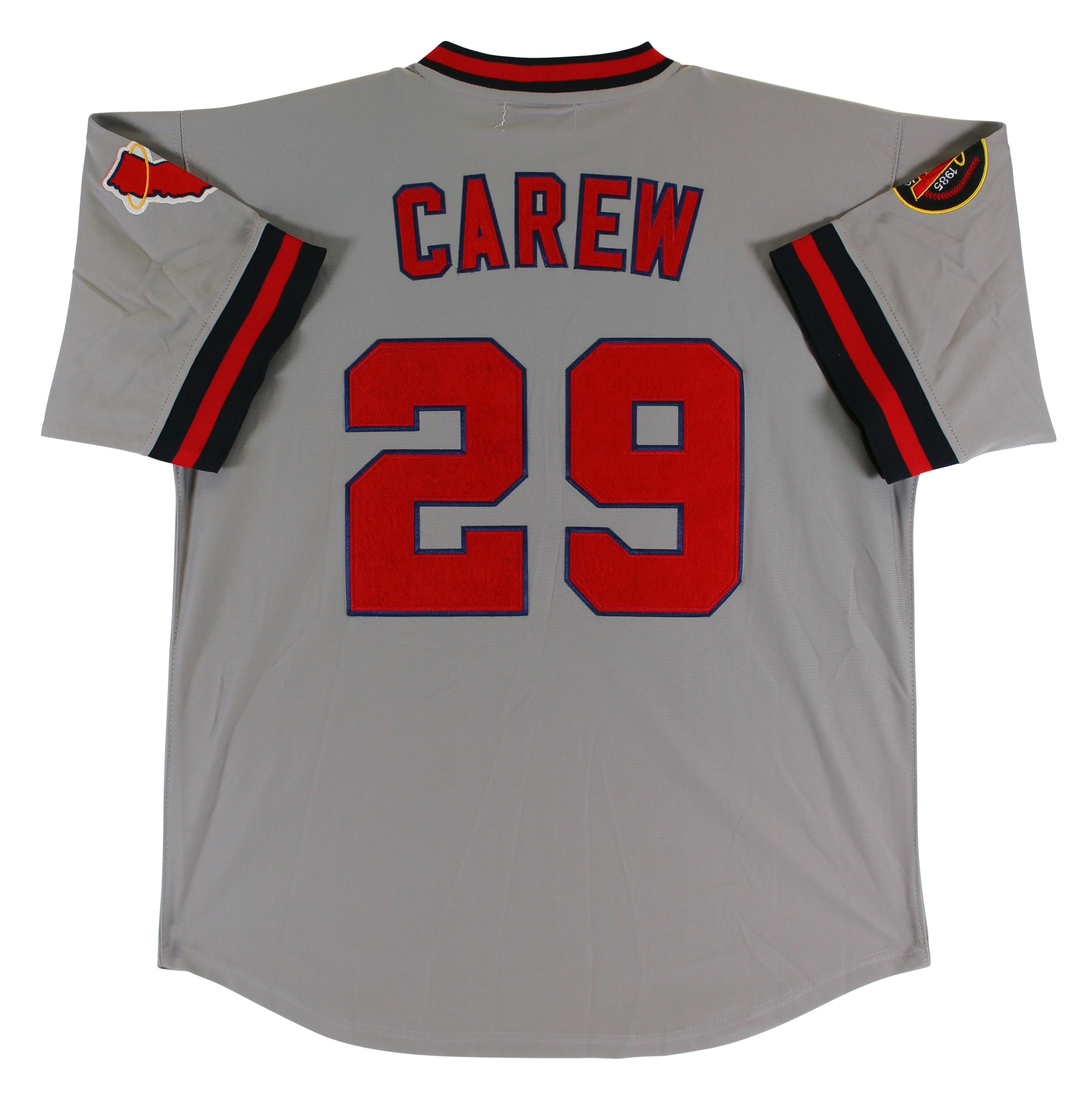 Angels Rod Carew "HOF 91" Signed Grey Mitchell & Ness CC Jersey BAS #AA48358