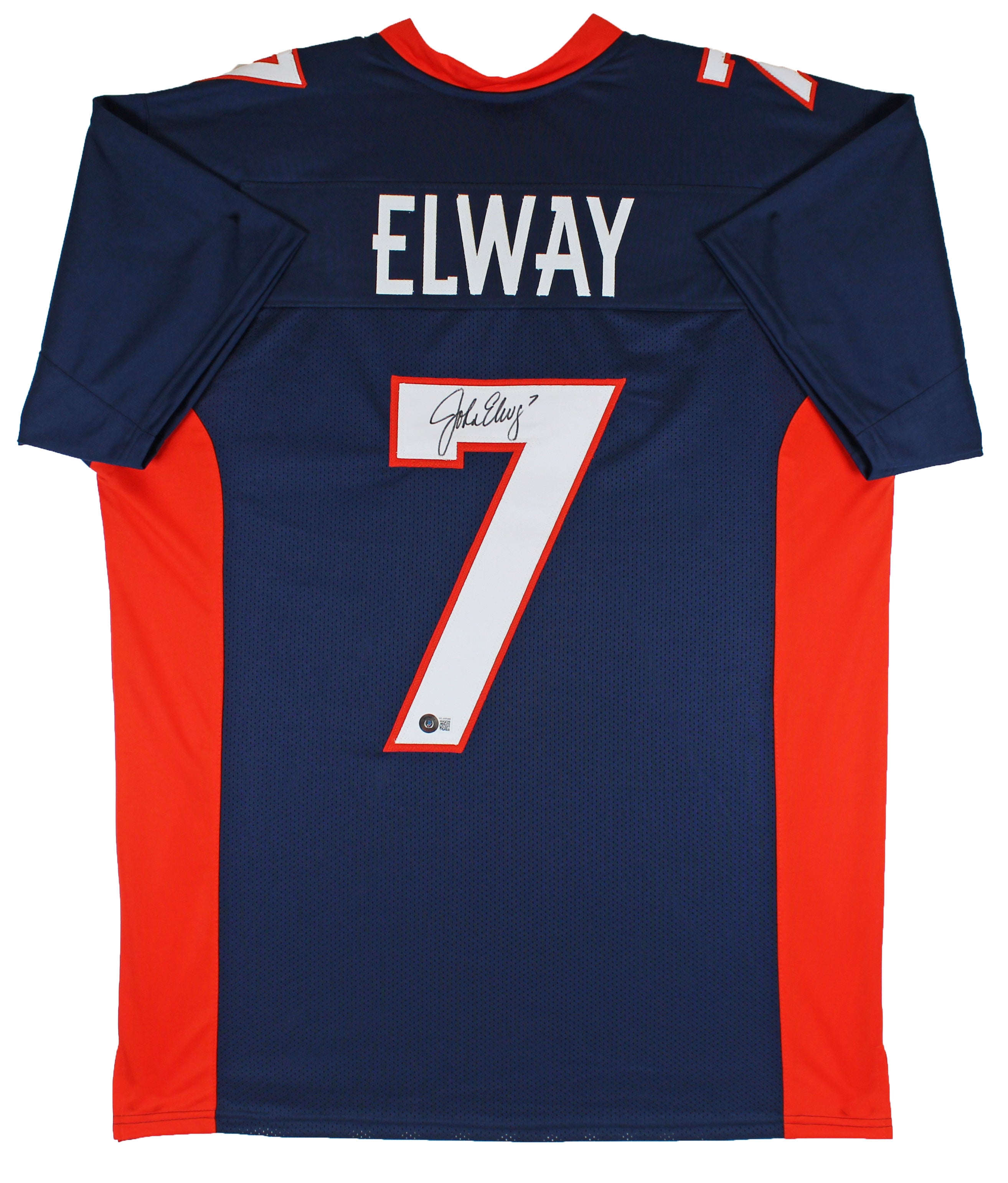 John Elway Authentic Signed Navy Blue Pro Style Jersey BAS Witnessed