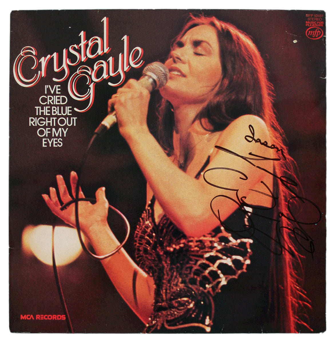 Crystal Gayle "Jason, Love" Authentic Signed Album Cover BAS #BG90676