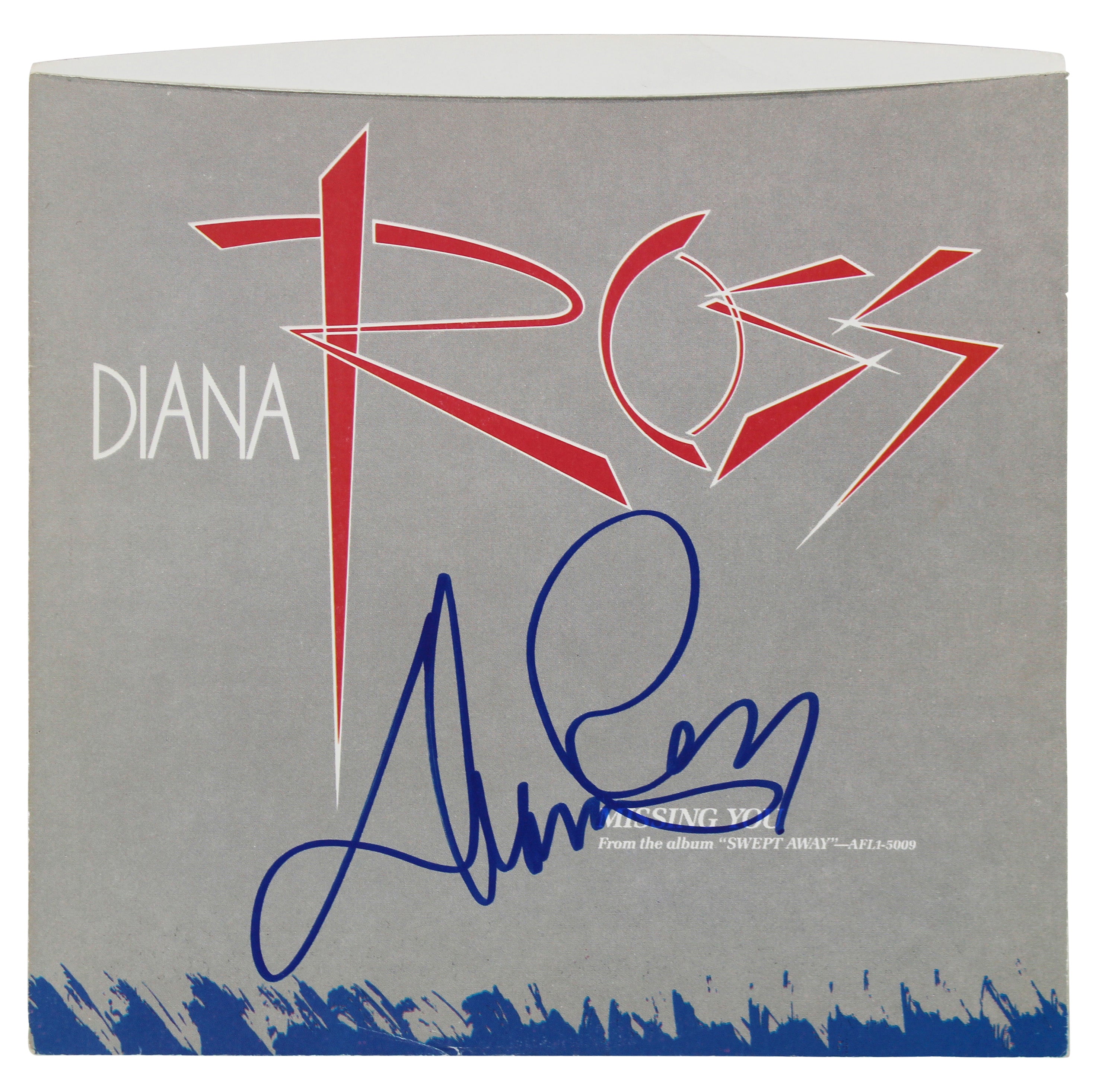 Diana Ross Authentic Signed Missing You 45 RPM Album Cover BAS #BF88837