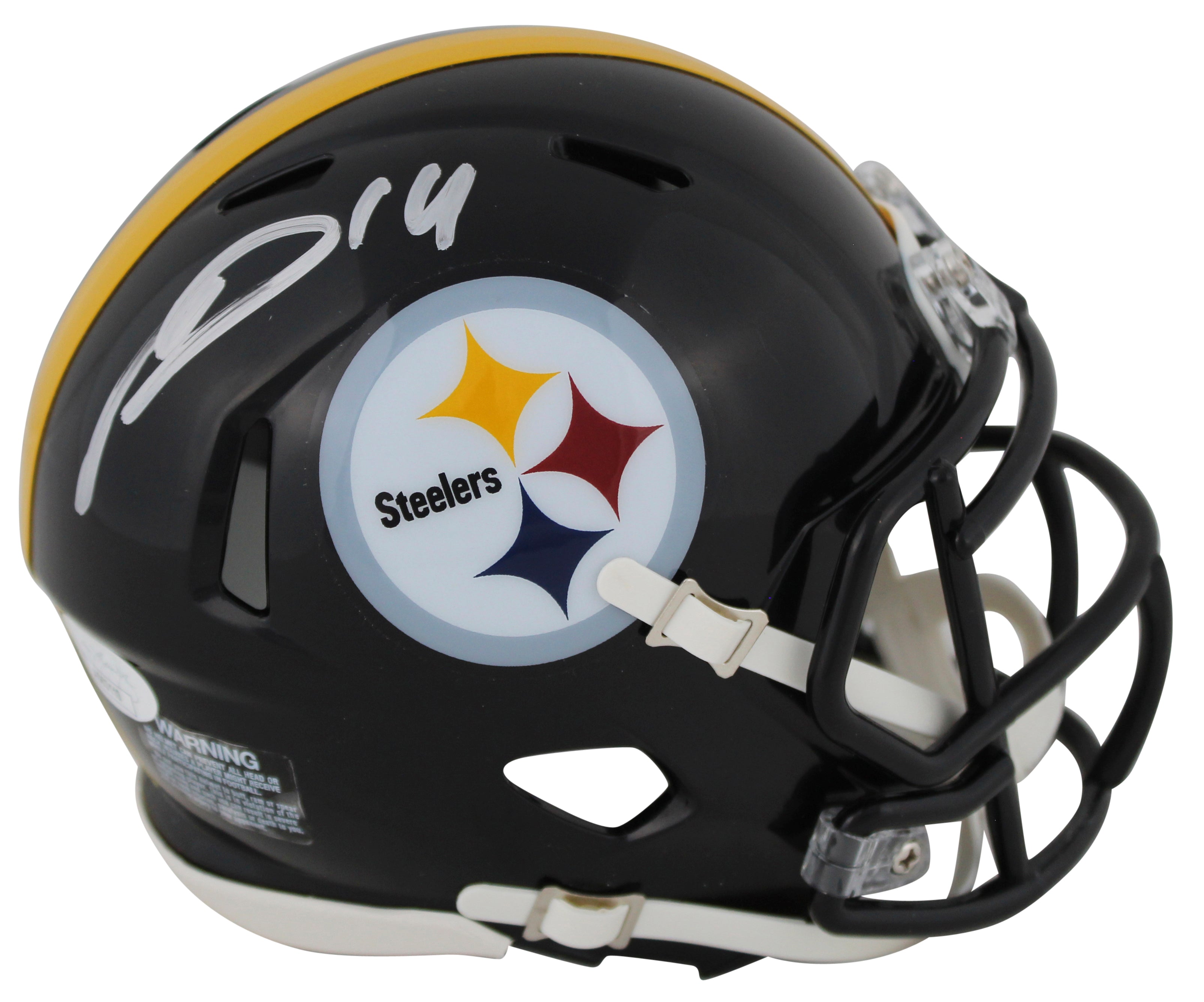 Steelers George Pickens Signed Speed Mini Helmet w/ Silver Sig & Case JSA