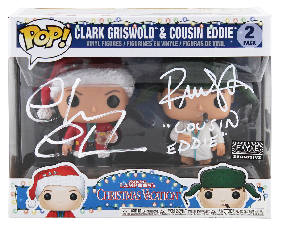 Chevy Chase & Randy Quaid Signed Funko Pop Vinyl Figure BAS Witnessed #WY56701