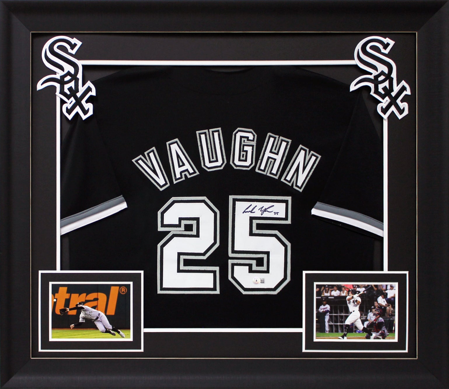 Andrew Vaughn Authentic Signed Black Pro Style Framed Jersey BAS Witnessed