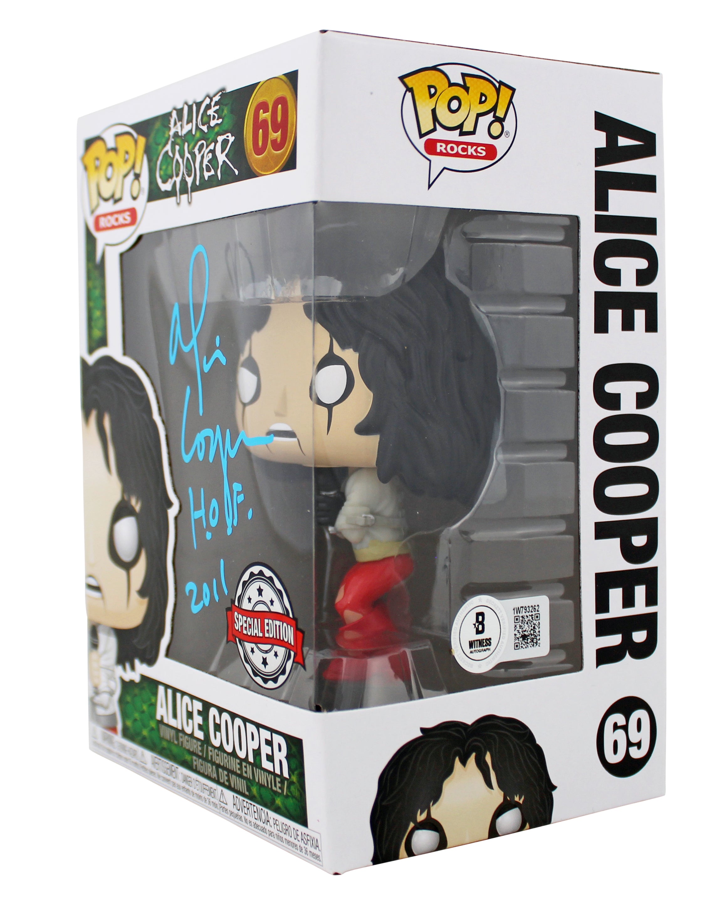 Alice Cooper "HOF 2011" Signed #69 Funko Pop Vinyl Figure BAS Witness #1W793262