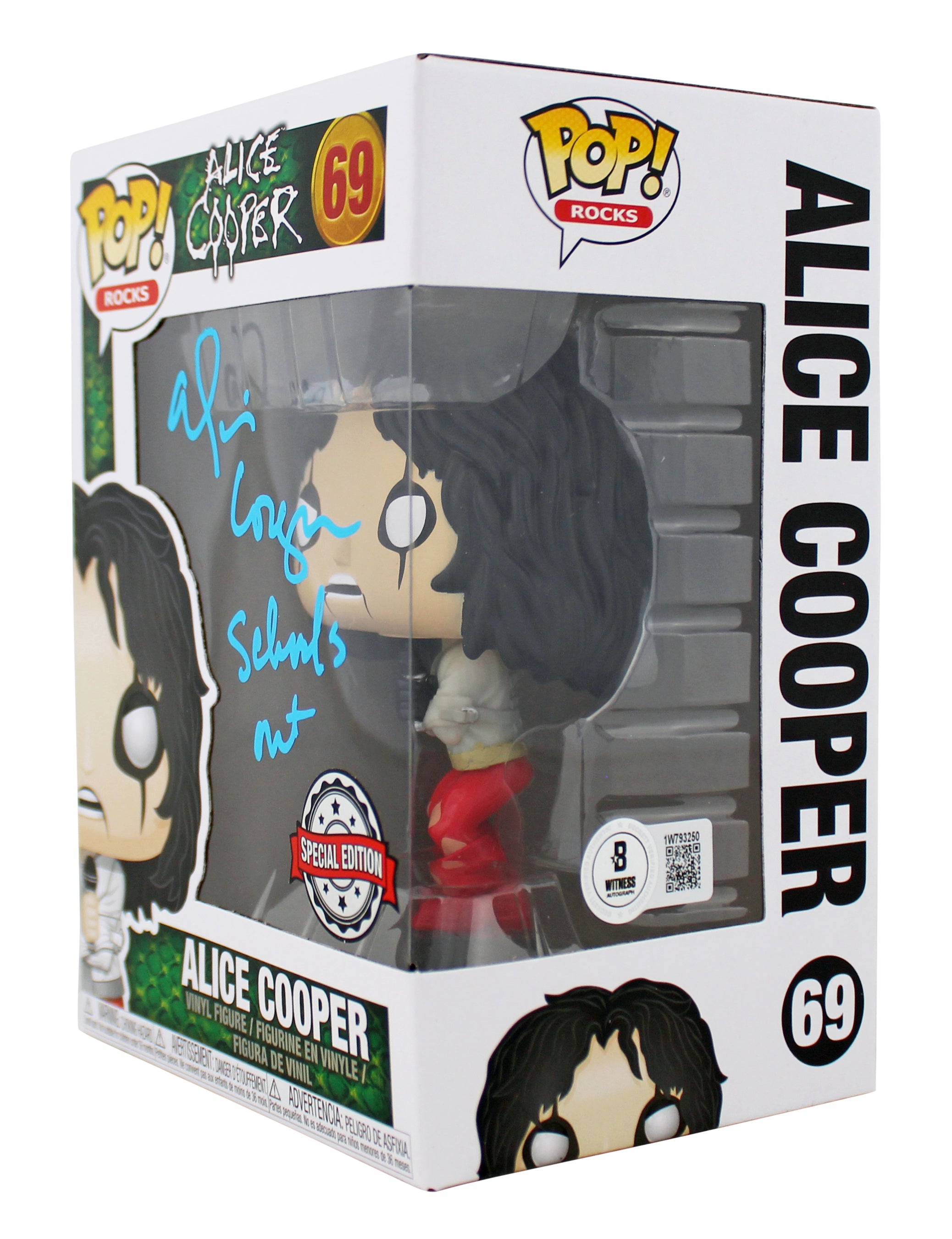 Alice Cooper "Schools Out!" Signed #69 Funko Pop Vinyl Figure BAS Wit #1W793250