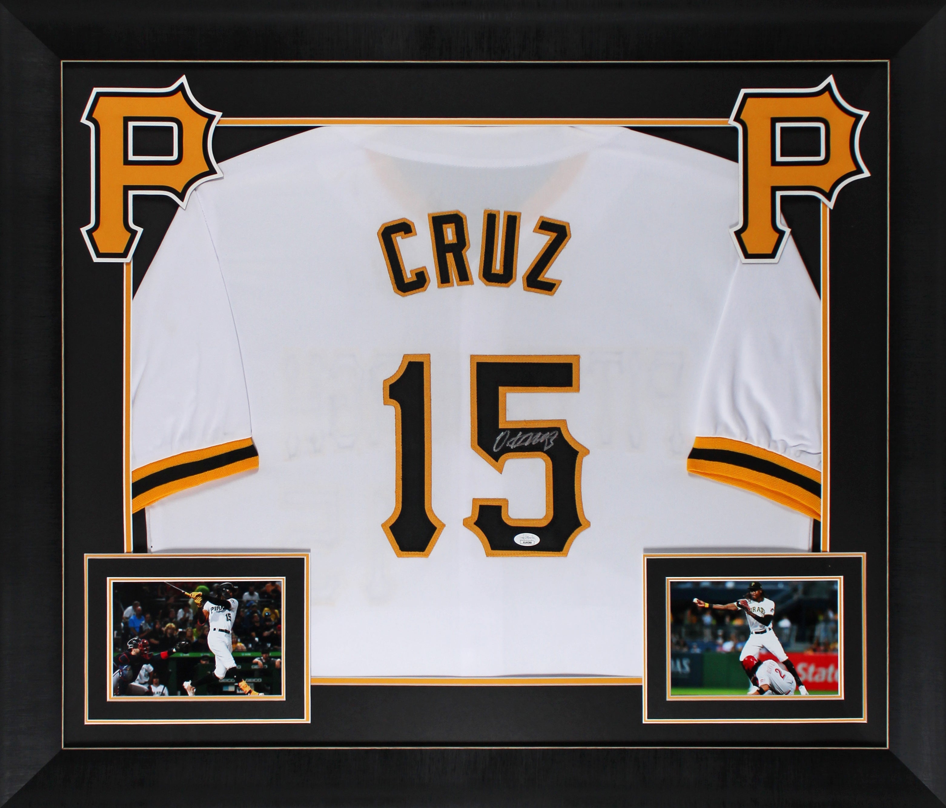 Oneil Cruz Authentic Signed White Pro Style Framed Jersey Autographed JSA