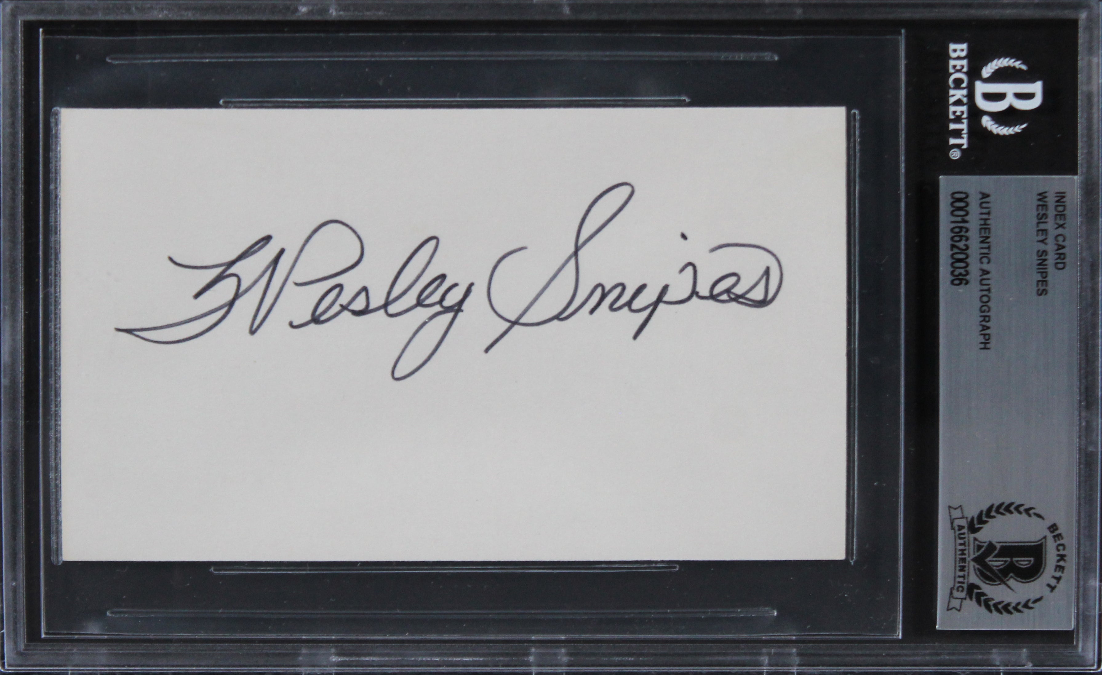Wesley Snipes Blade Authentic Signed 3x5 Index Card Autographed BAS Slabbed