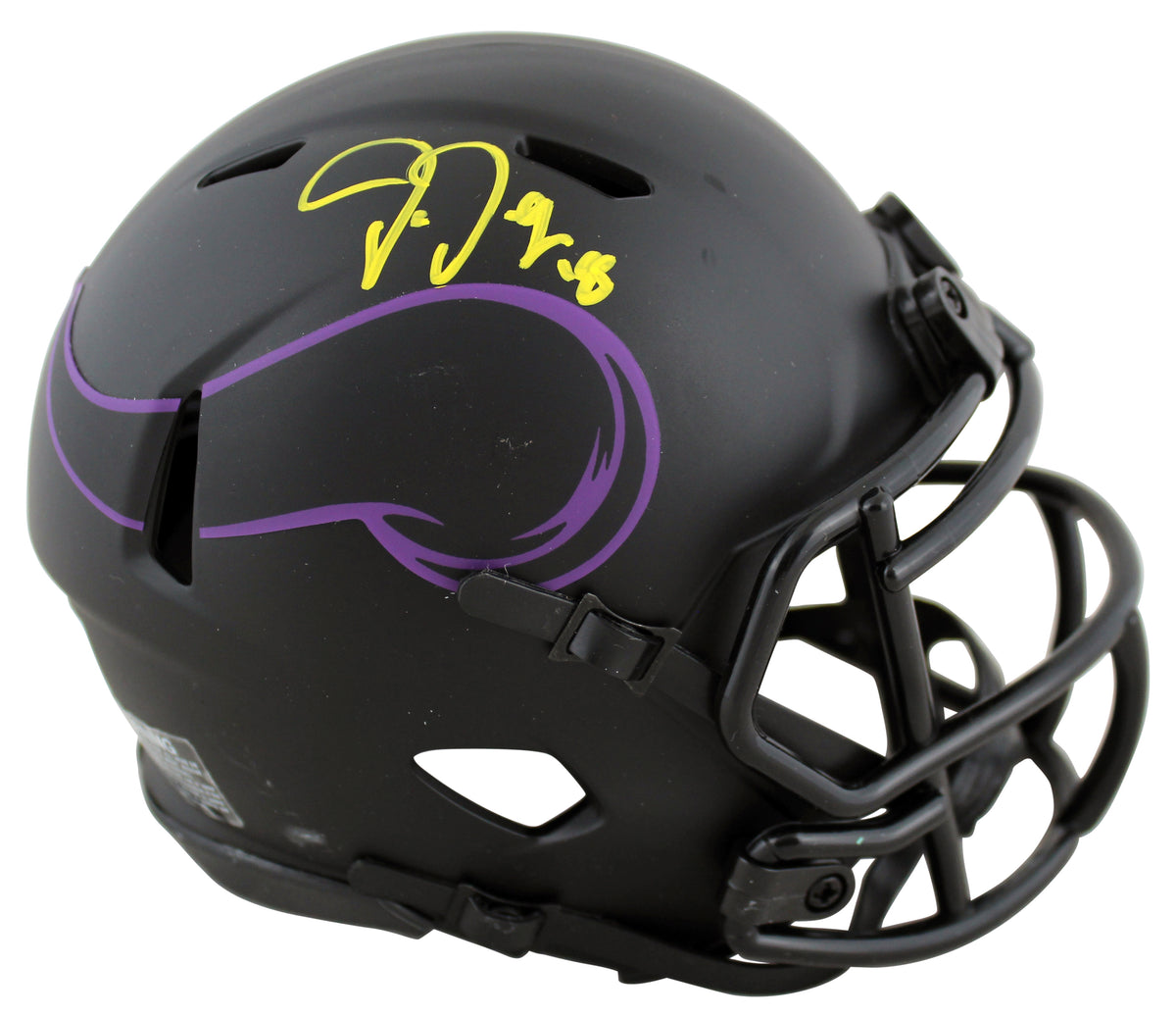 Vikings Justin Jefferson Authentic Signed Eclipse Speed Mini Helmet BAS Witness